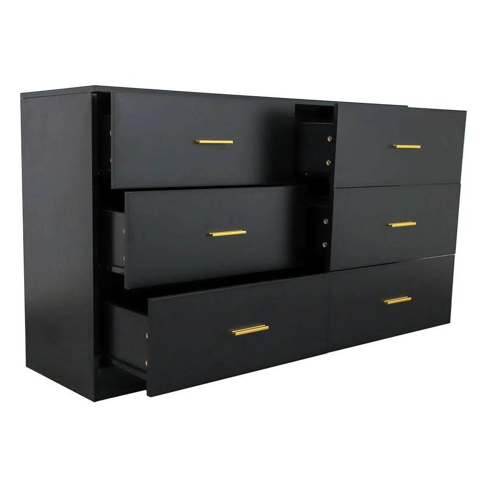 BESTCOSTY Modern Black 6-Drawer Dresser