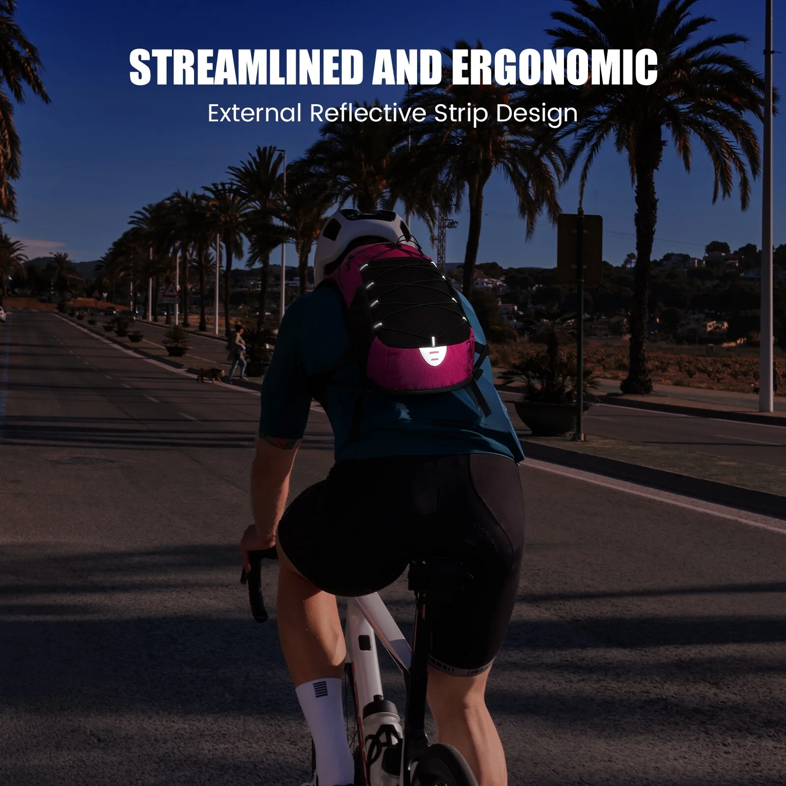 Vbiger Hydration Backpack - Lightweight Waterproof Cycling Backpack with 2L TPU Water Bladder, Red