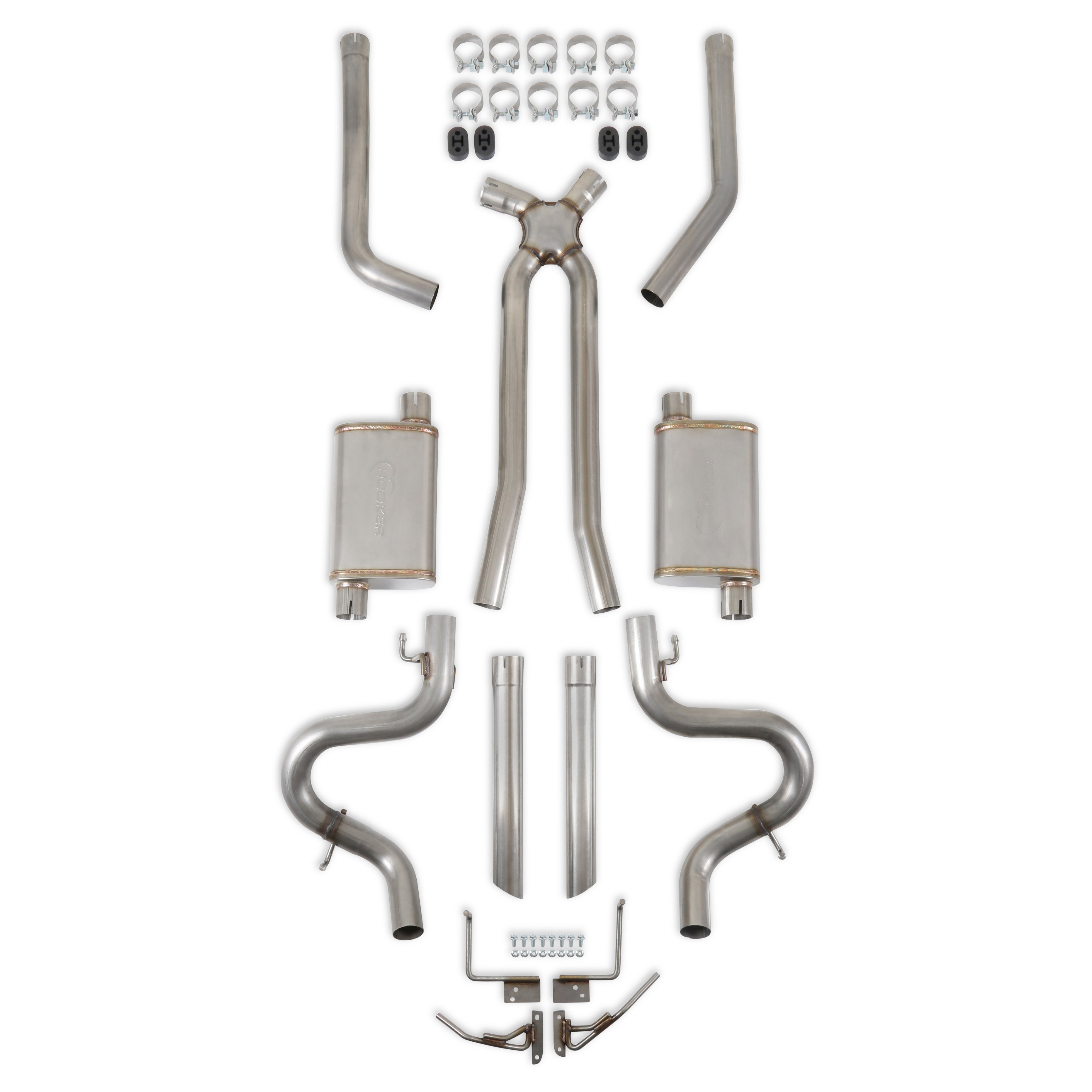 Hooker Blackheart BH14307 Exhaust System - 3.0 inch diameter, dual side exit - 409SS