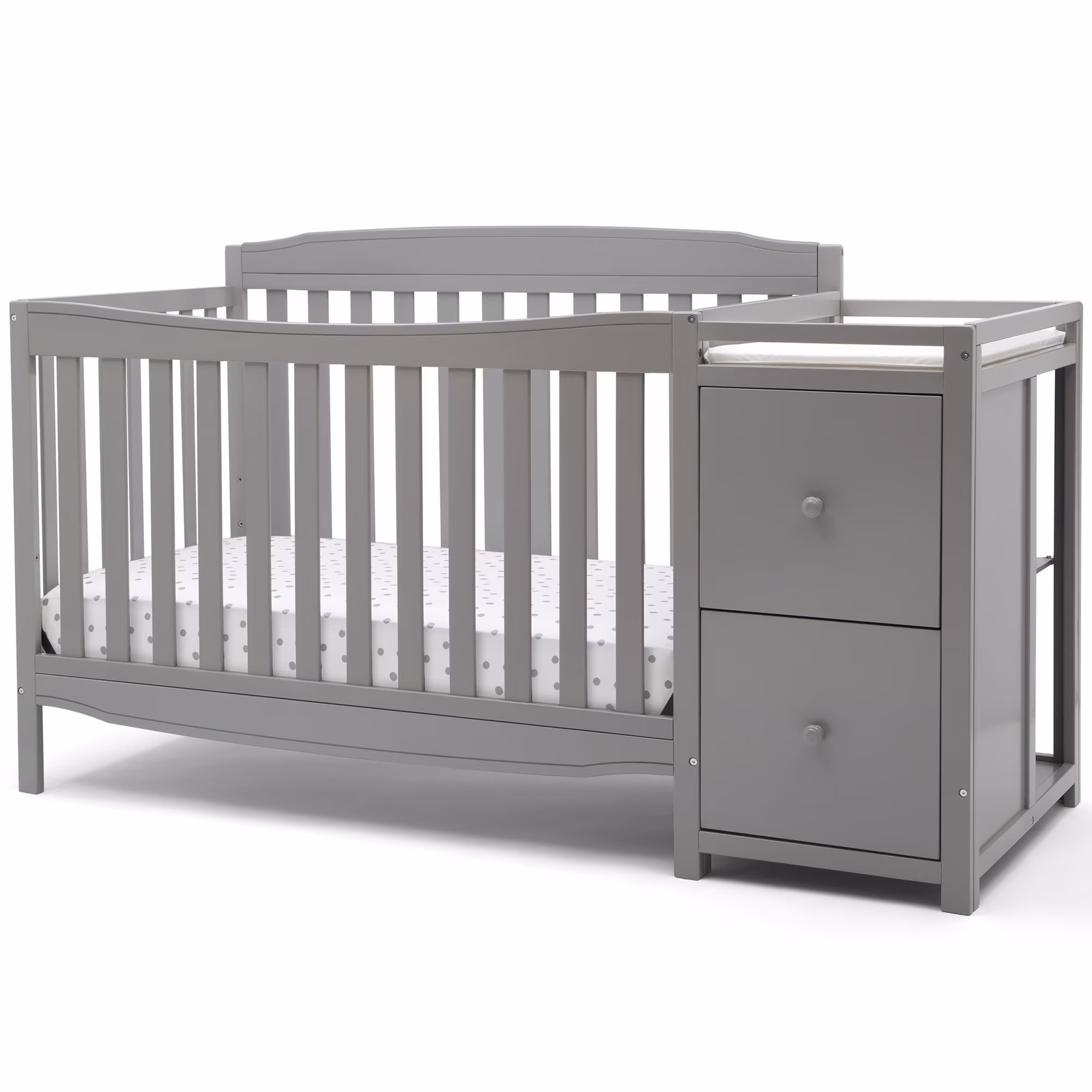 Delta Children Mason 6-in-1 Convertible Crib and Changer, Gray