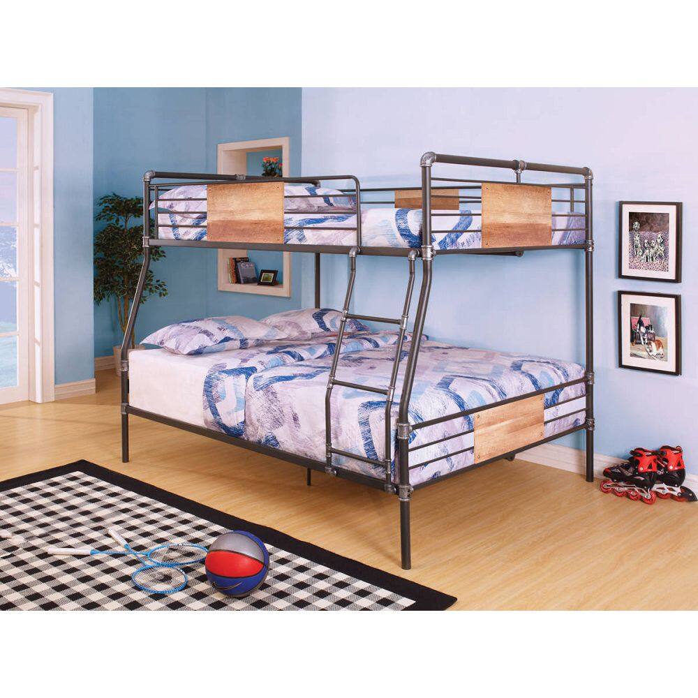 Miekor Furniture Brantley Full XL/Queen Bunk Bed in Sandy Black & Dark Bronze Hand-Brushed