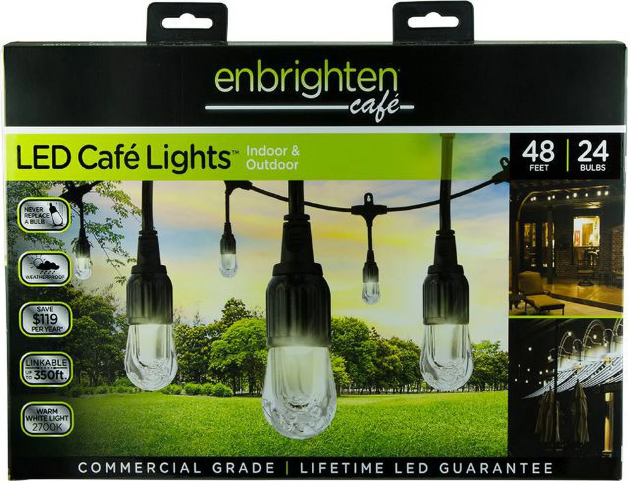 Enbrighten Cafe LED String Lights (48 ft.), 31664