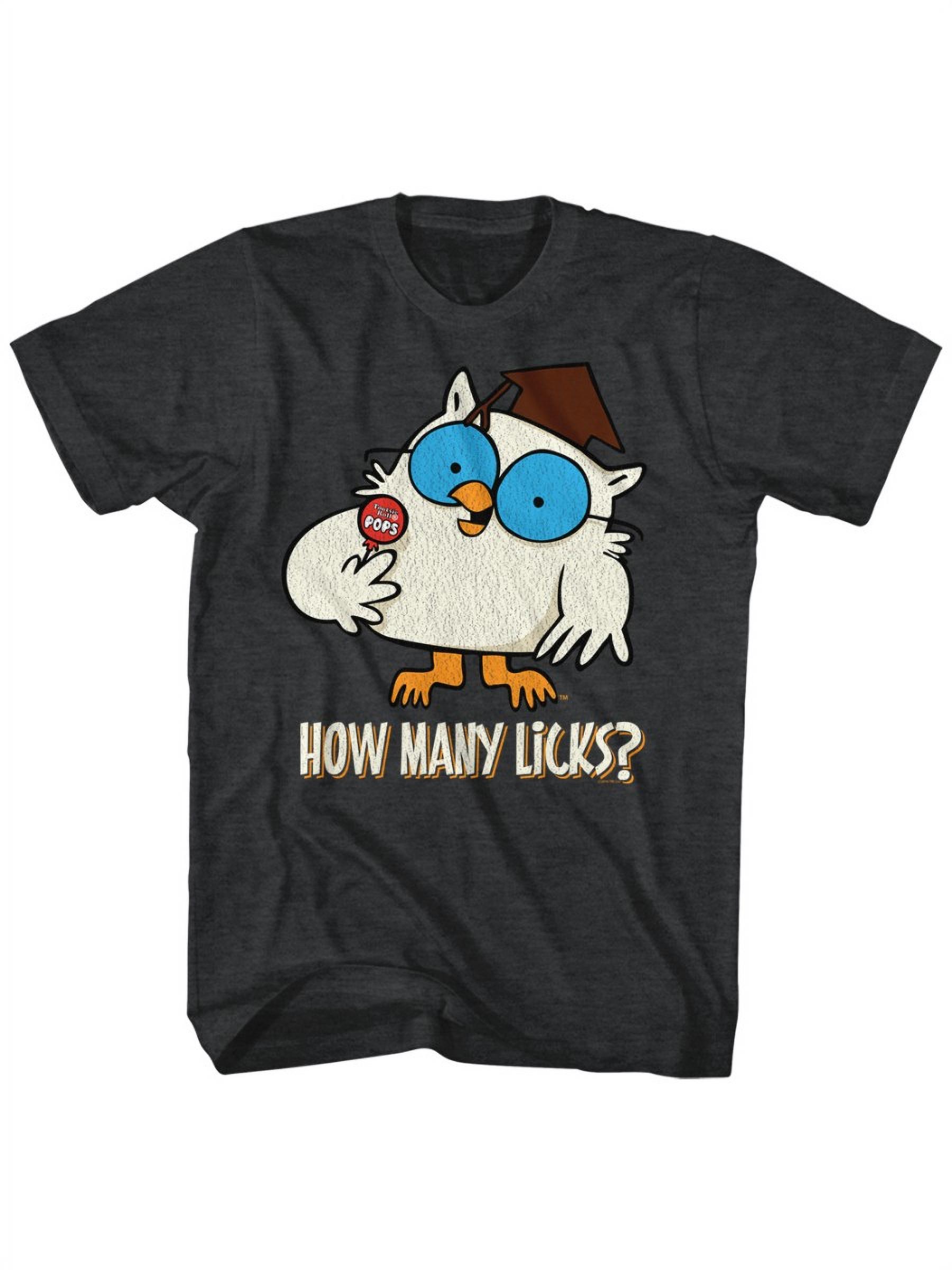 Tootsie Roll Chocolate Flavored Candy How Many Licks Owl Adult T-Shirt Tee
