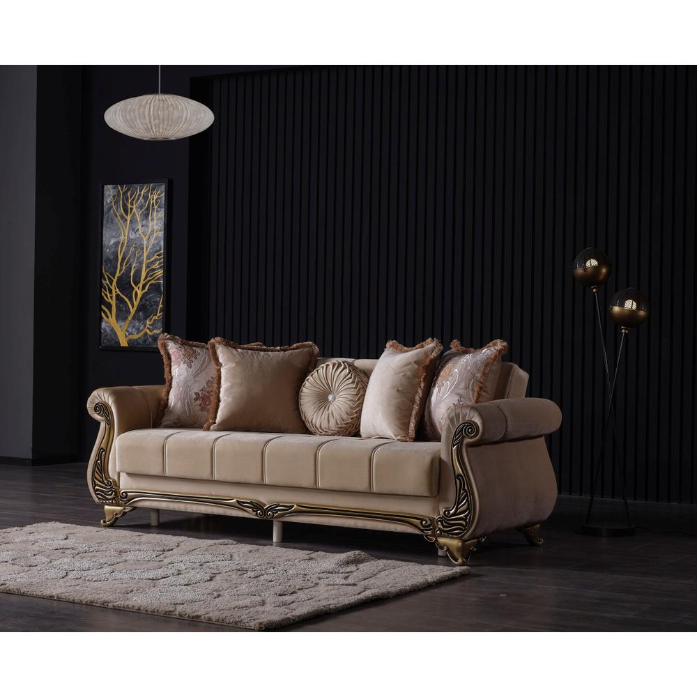 Furnia Karizma 3 Seat Sleeper, Beige