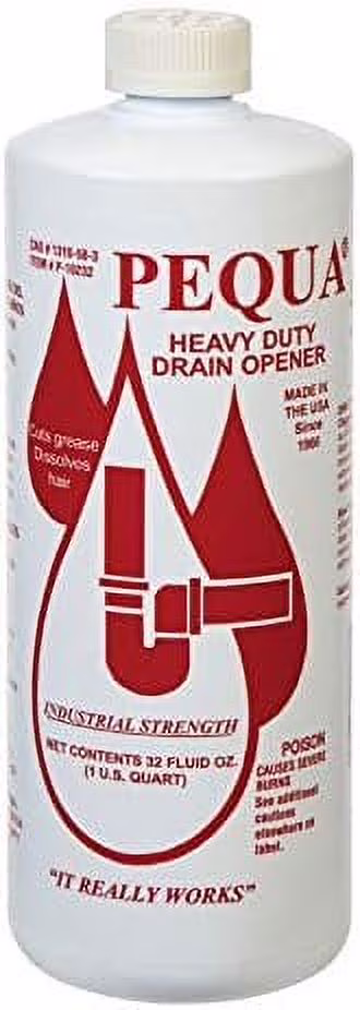 Pequa Liquid Professional Strength Drain Cleaner 32 oz. - Case of: 12