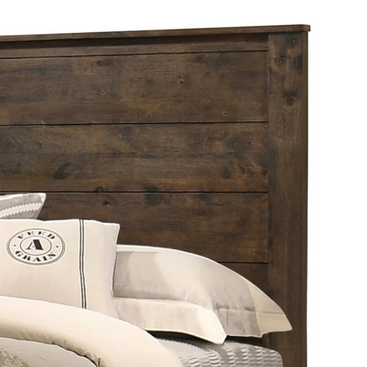 Frio Queen Size Storage Bed 2 Drawers Low Platform Design Rustic Brown- Saltoro Sherpi