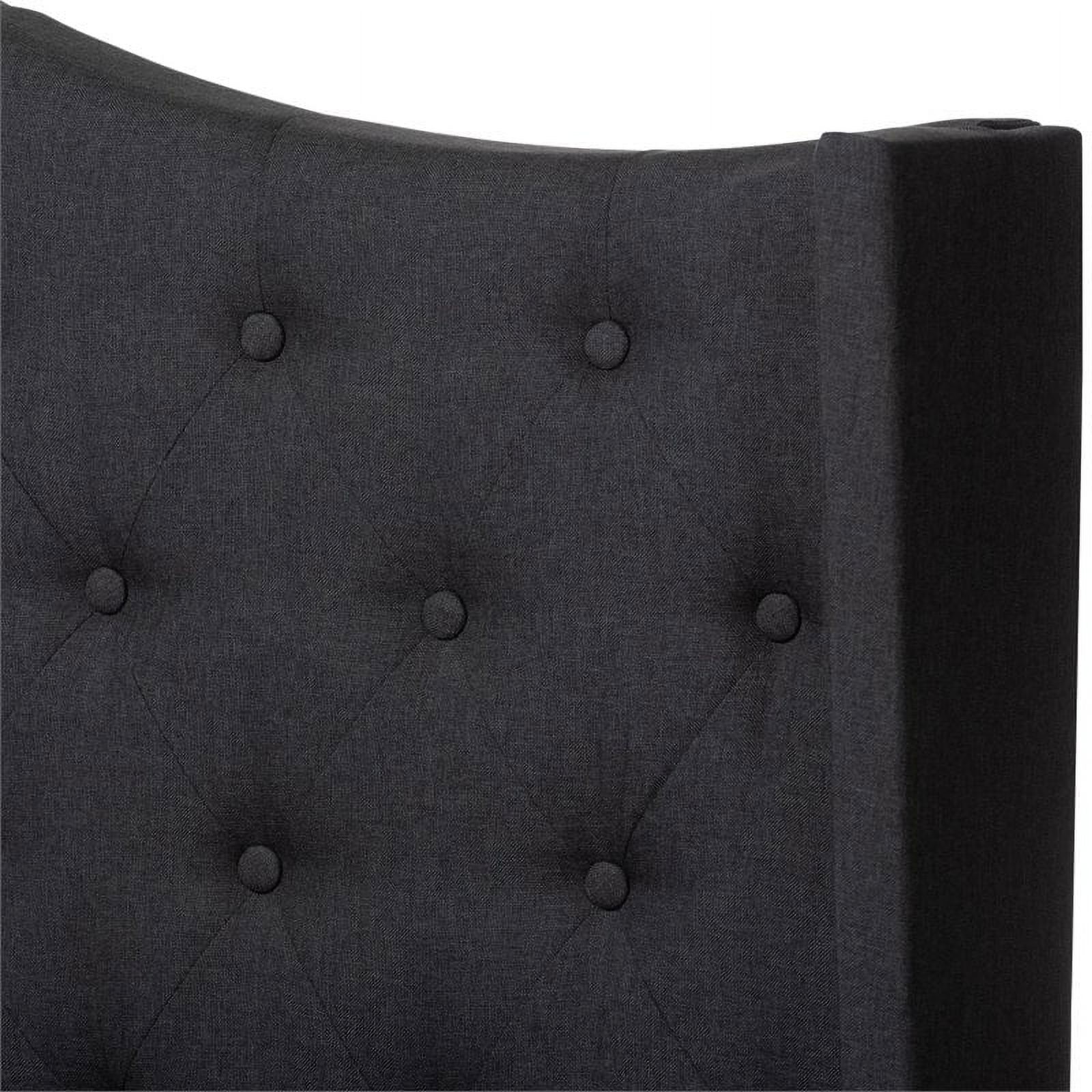 Bowery Hill Fabric Tufted Full Bed in Charcoal Grey