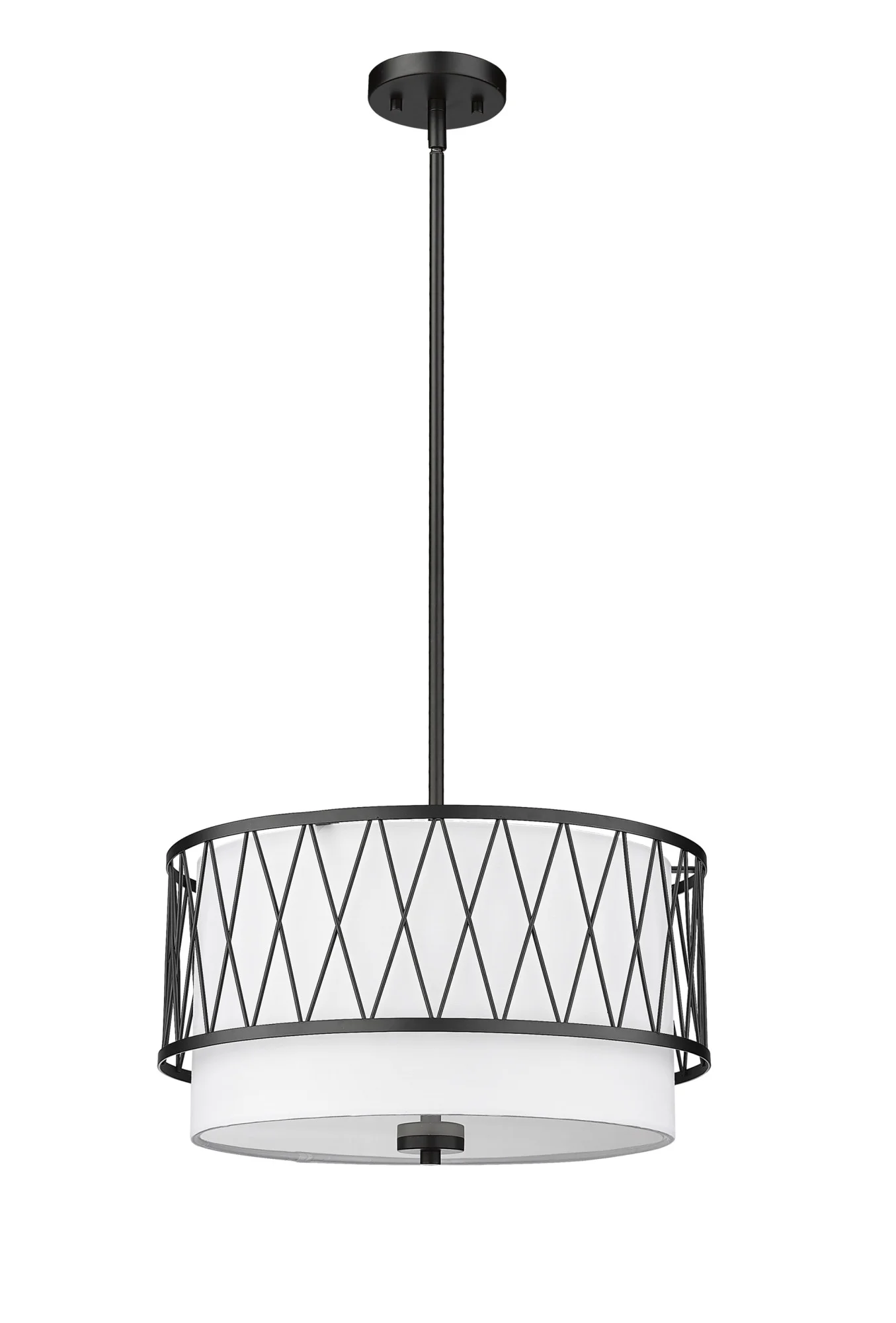 Z-Lite Dalton 3 Light Pendant in Matte Black/White