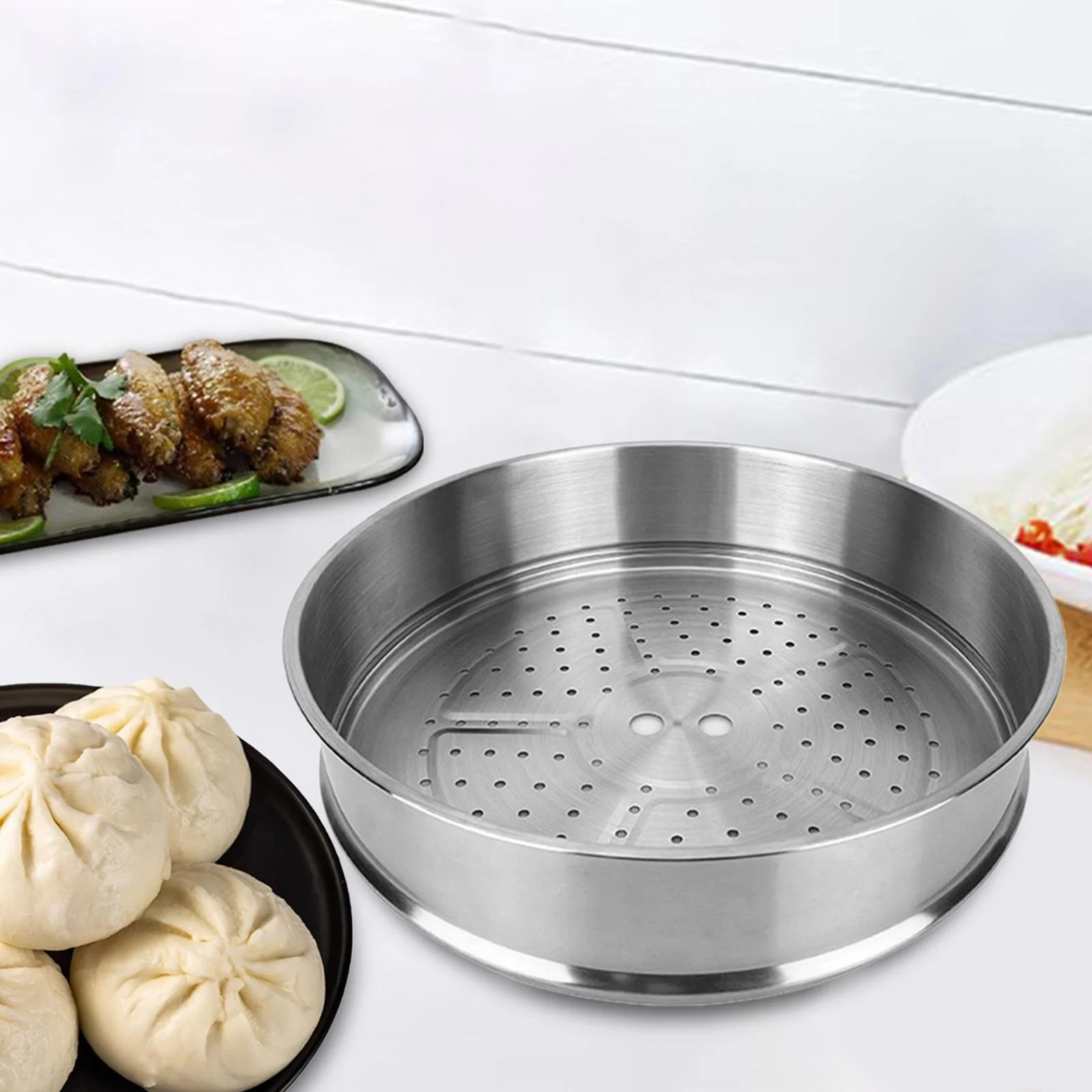 was stainless steel, cook vegetables/fish/meat/food/boiled eggs, non-stick tray, 30cm