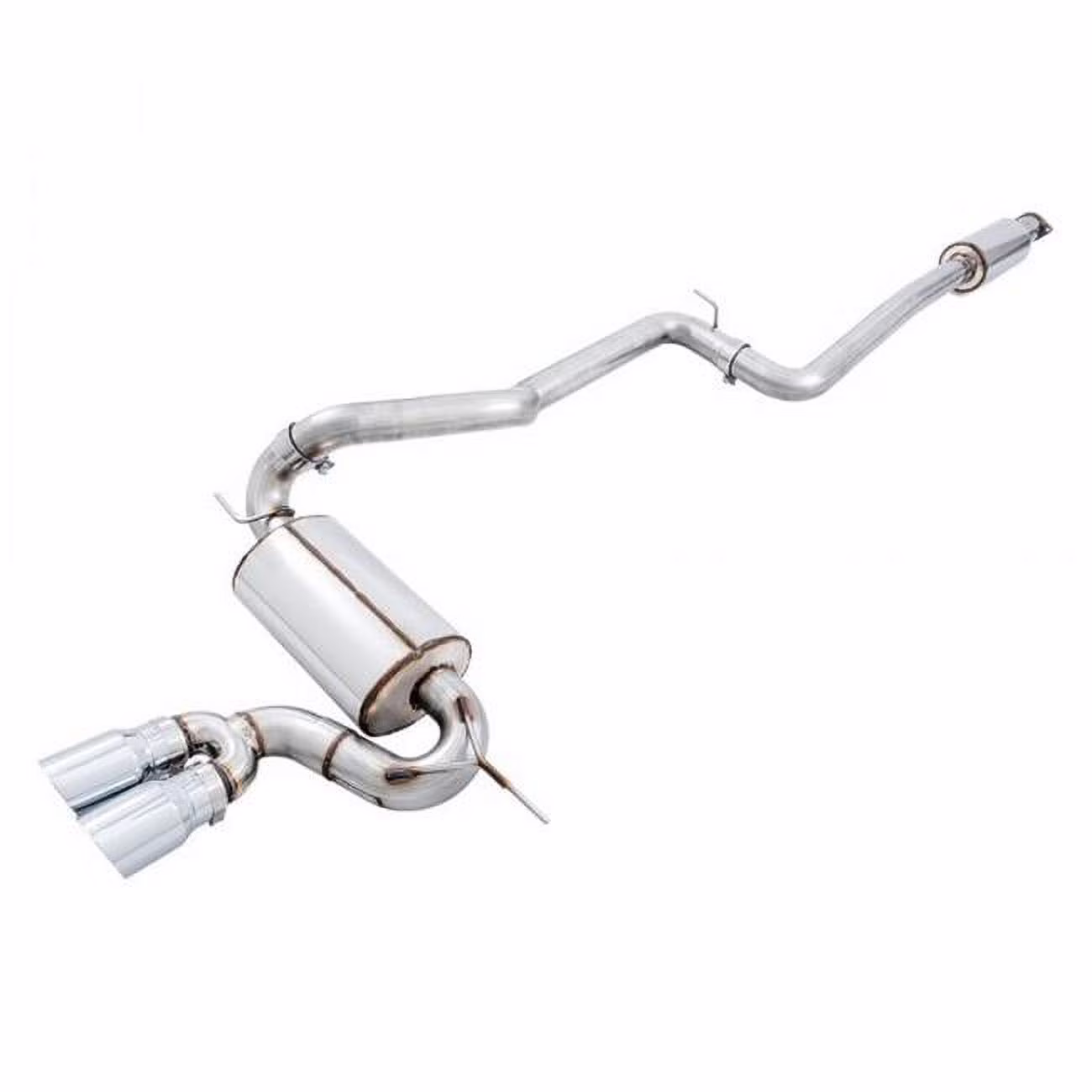 Touring Edition 304 SS Non-Resonated Cat-Back Exhaust System with Dual Rear Exit for 2013-2018 Ford Focus, Chrome