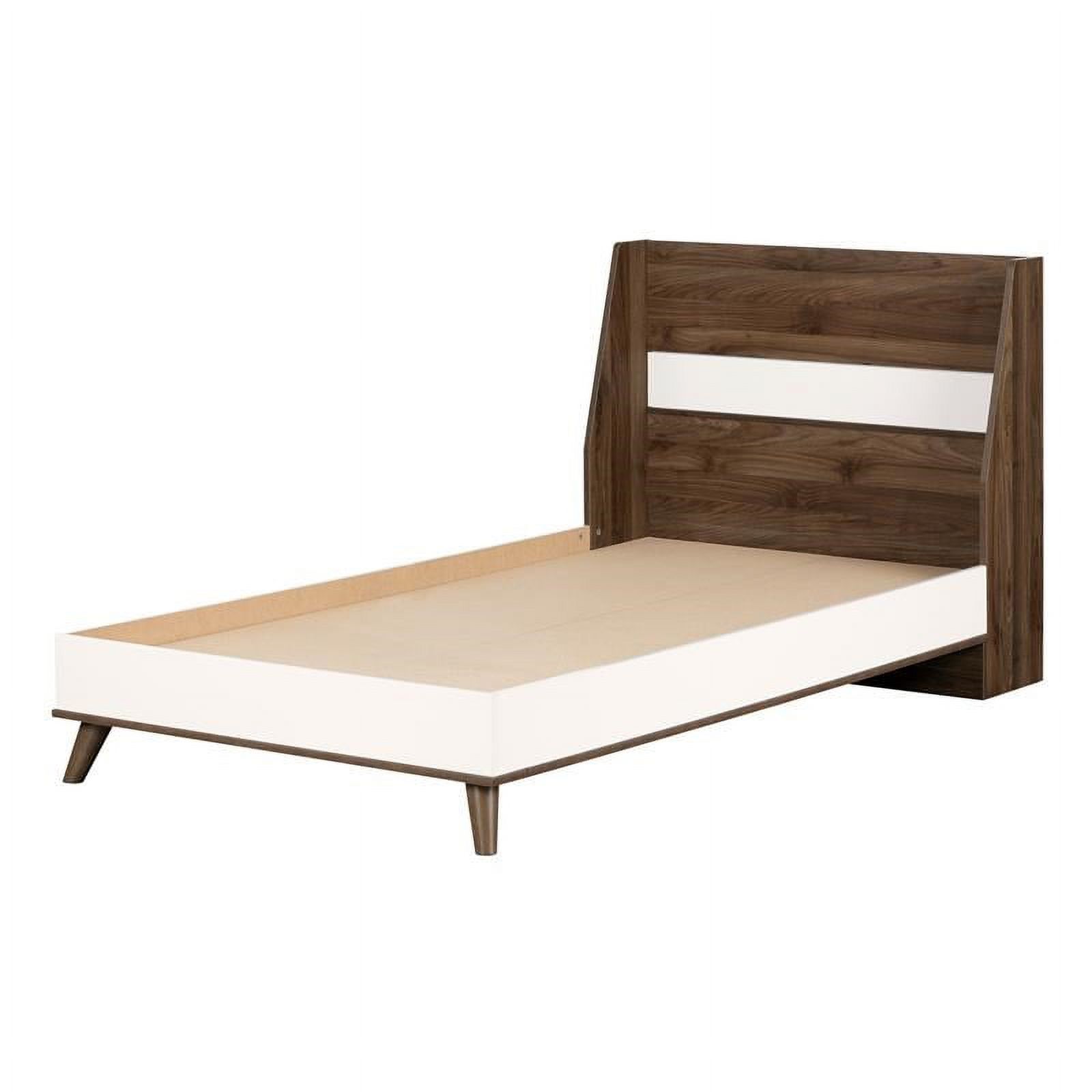 Roseberry Kids Complete Bed-Twin-Natural Walnut and Pure White