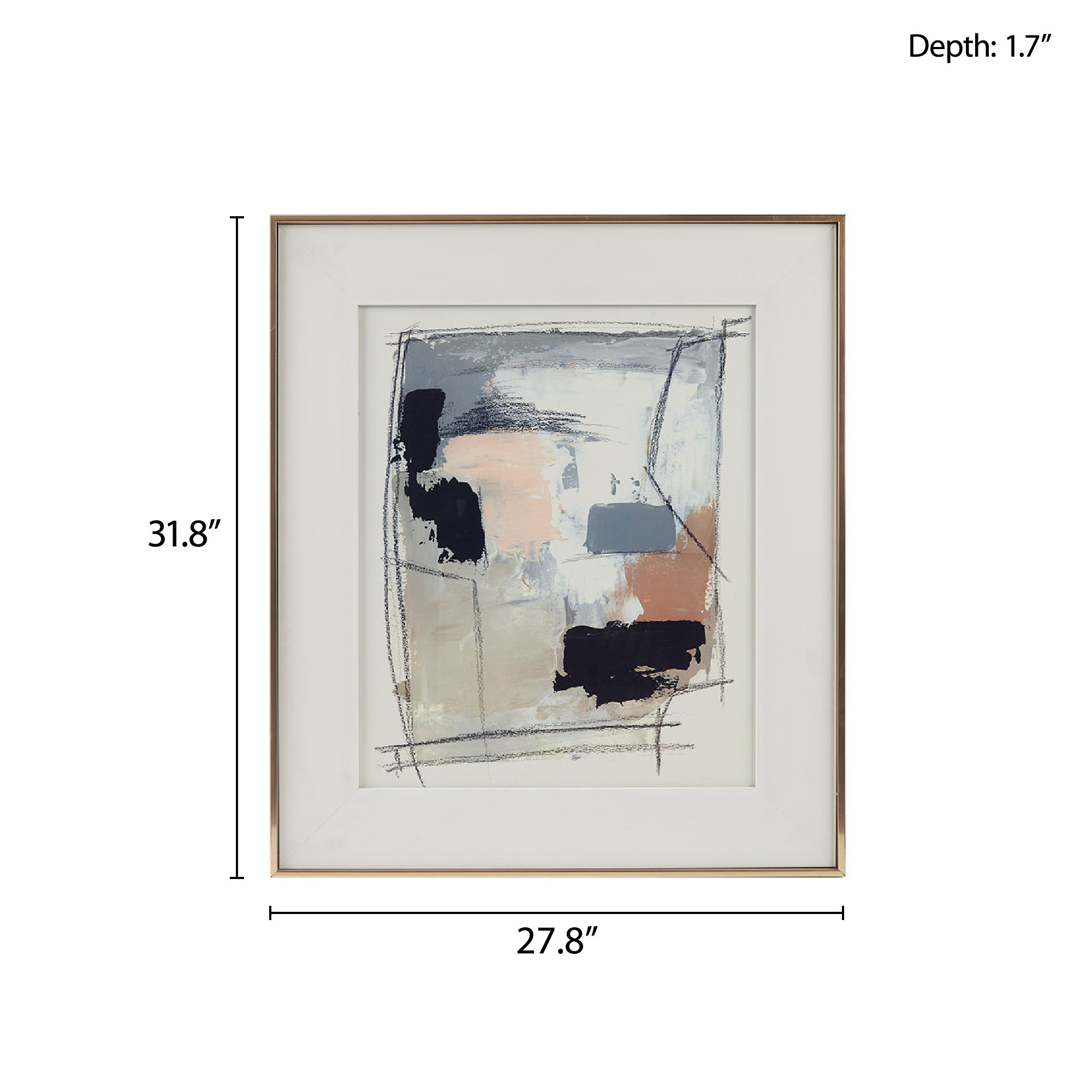 Madison Park Abstract Reveal Framed Glass and Gallery Matted Wall Art, 27.8
