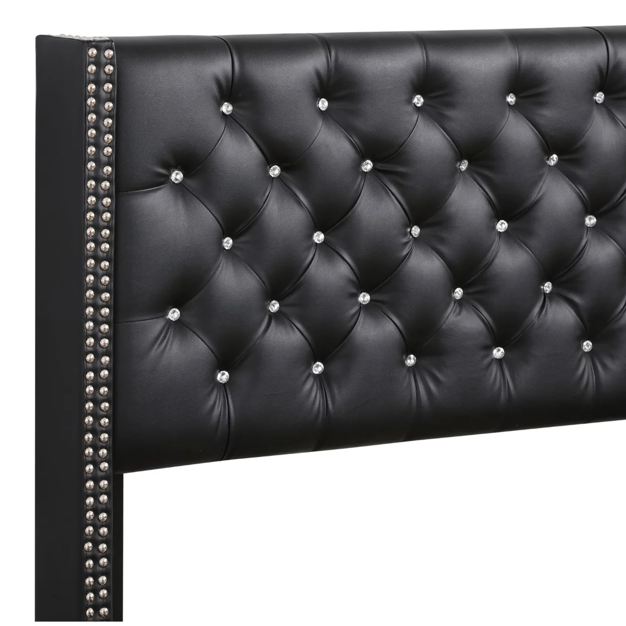 Home Furnitue Julie Black Full Upholstered Panel Bed