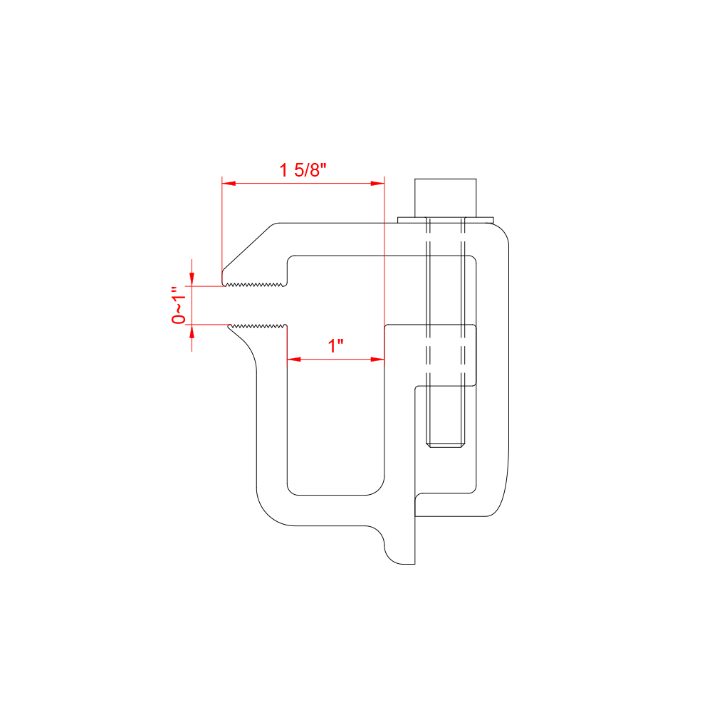 AA-Racks P-AC(4)-09 Set of 4 Aluminum C-Clamps for Non-Drilling Truck Rack & Camper Shell Installation - Silver(P-AC(4)-09-SLV)