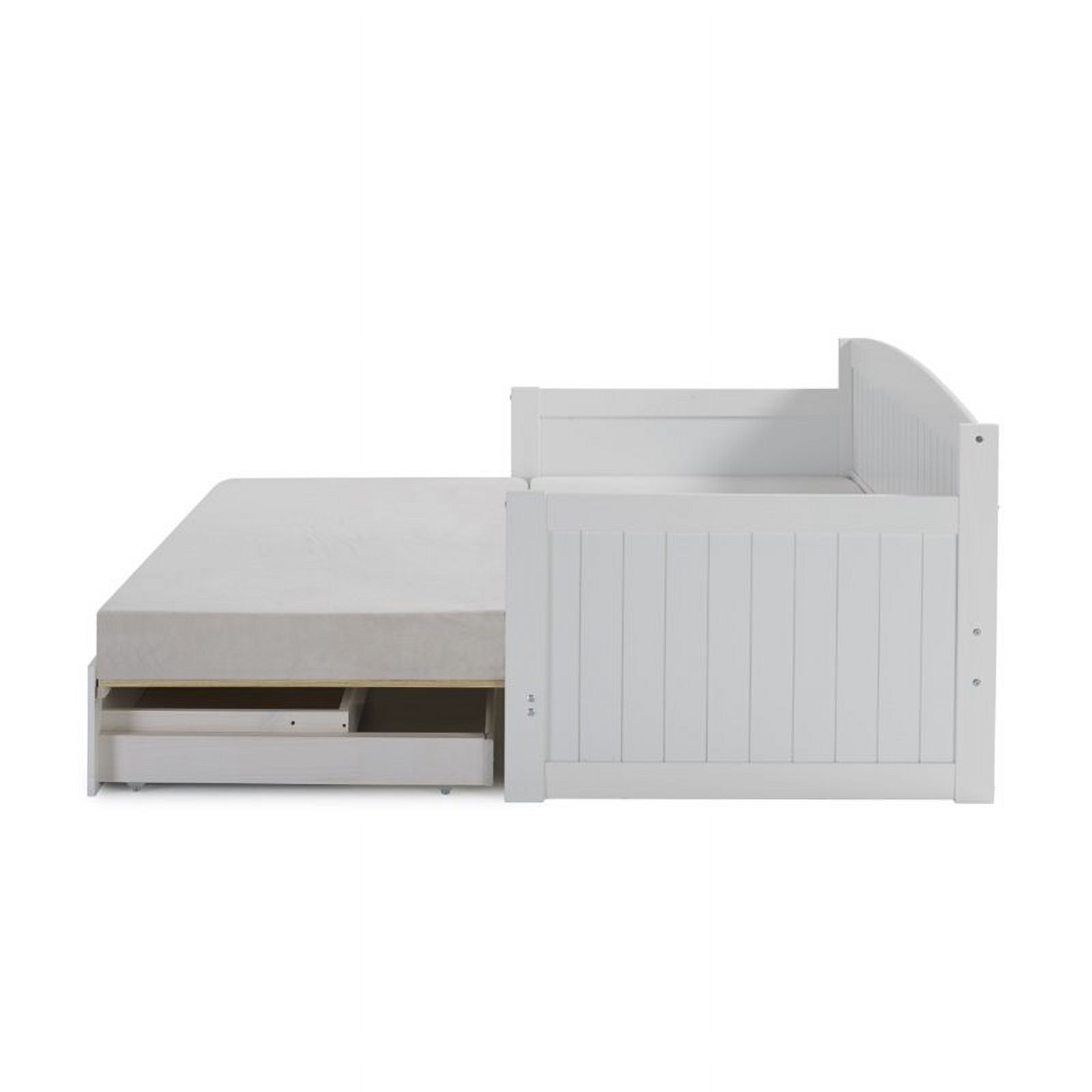 Roseberry Kids Transitional Wood Daybed with King Conversion in White