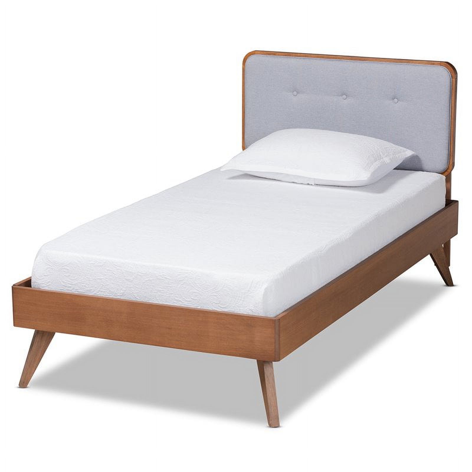 Bowery Hill Light Grey and Brown Finished Wood Twin Size Platform Bed