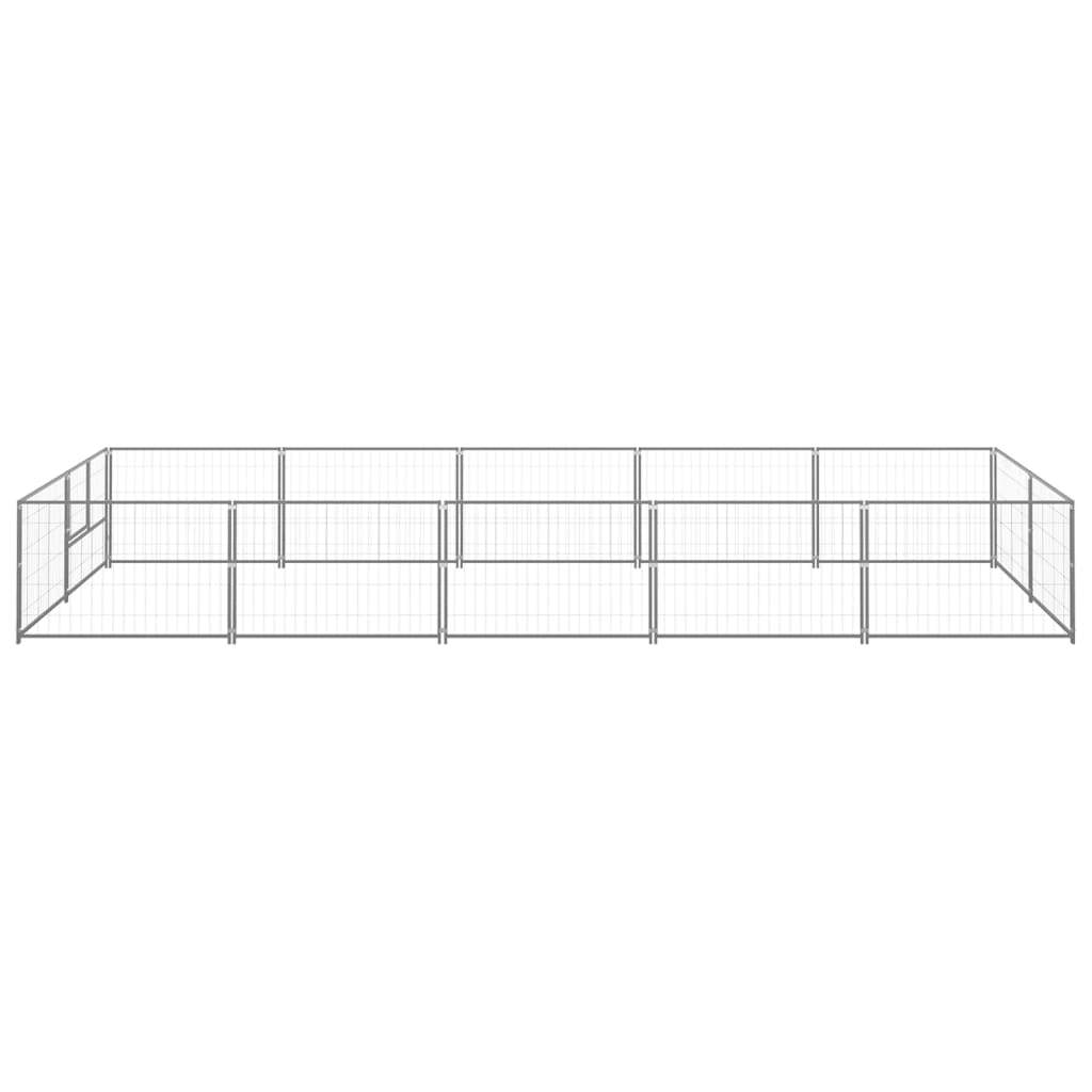 vidaXL Dog Kennel Silver 107.6 ft² Steel