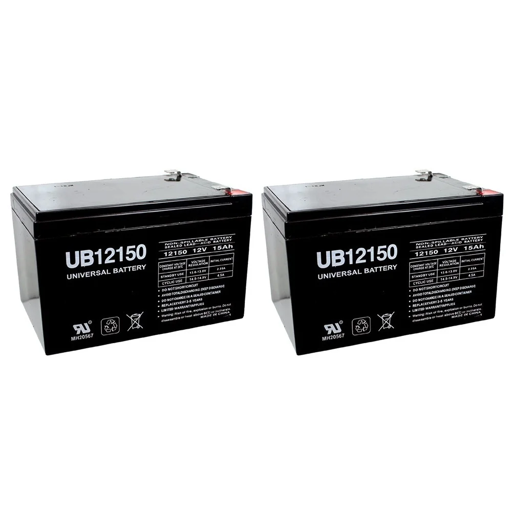 12V 15AH F2 Replacement Battery for Phoenix II E-Bike - 2 Pack