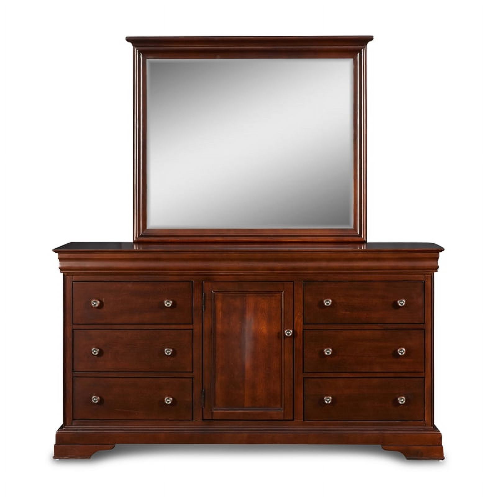 New Classic Versailles 4PC Wood Cal King Bedroom Set with Nightstand in Cherry