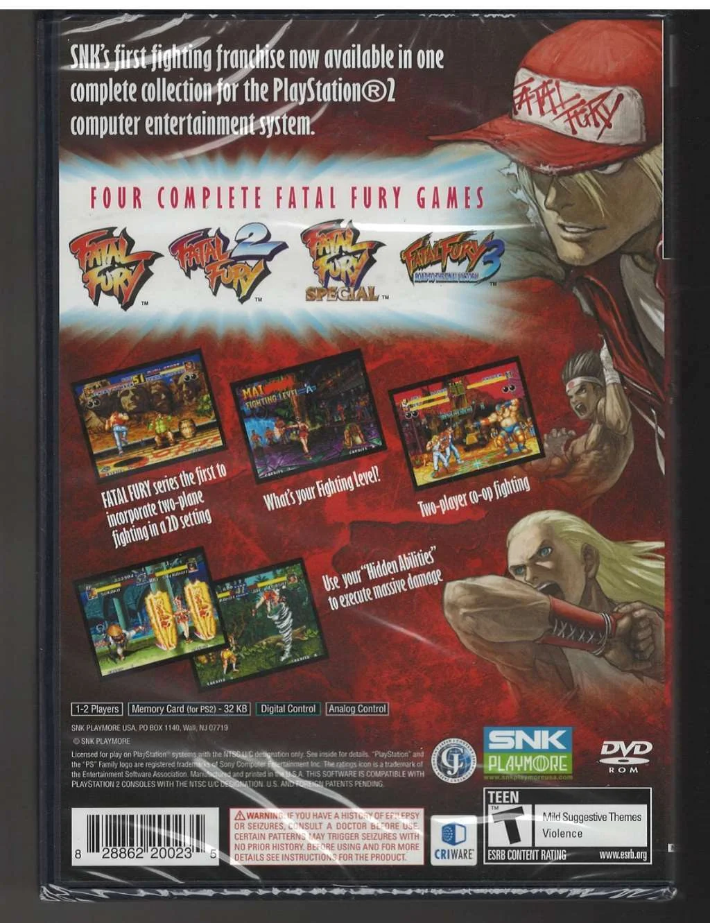 Fatal Fury Battle Archives Volume 1 PS2 (Brand New Factory Sealed US Version) Pl-828862200235