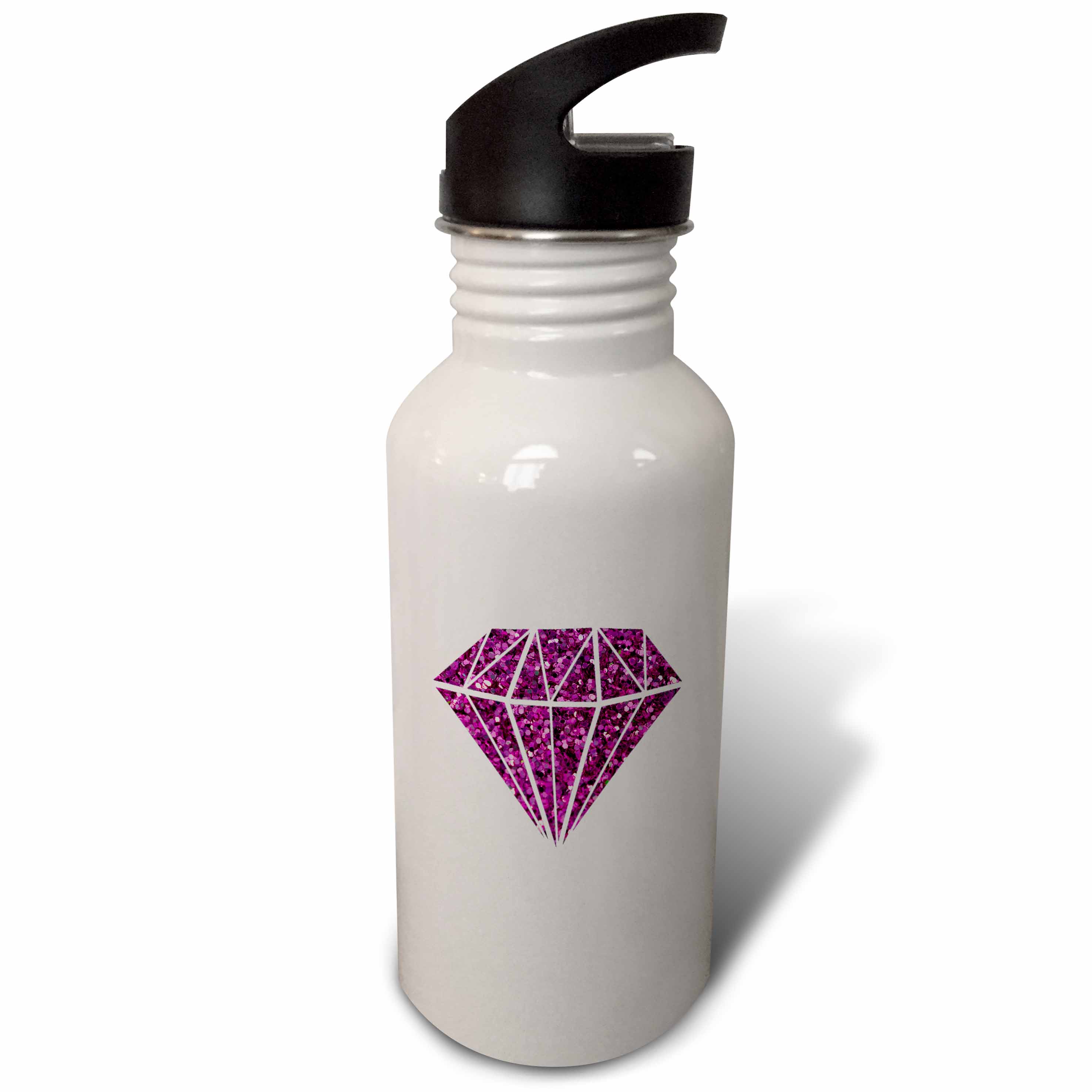 Cool magenta pink glitter diamond 21 oz Sports Water Bottle wb-200917-1