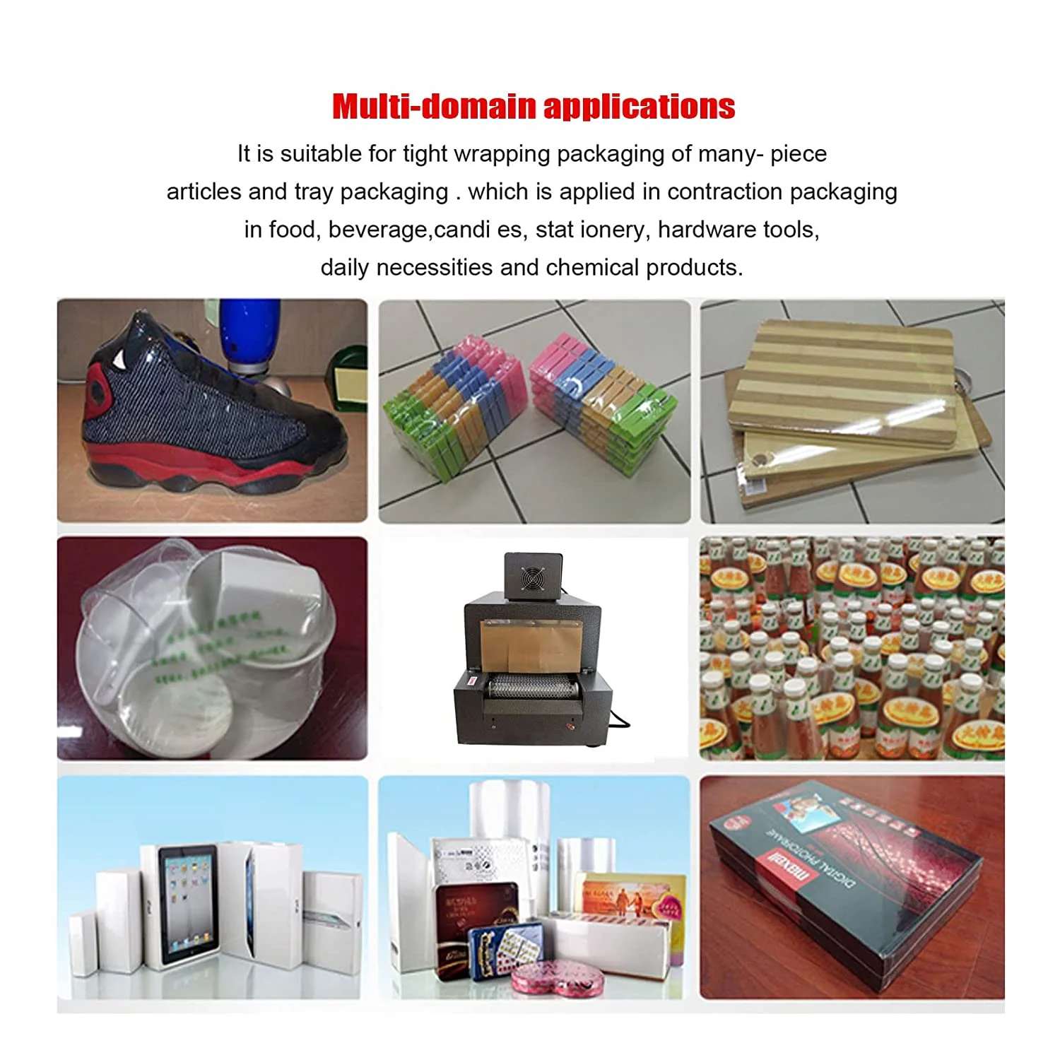 INTSUPERMAI Auto Heat Shrink Wrap Machine Thermal Film Shrink Tunnels Packaging Machine 220V