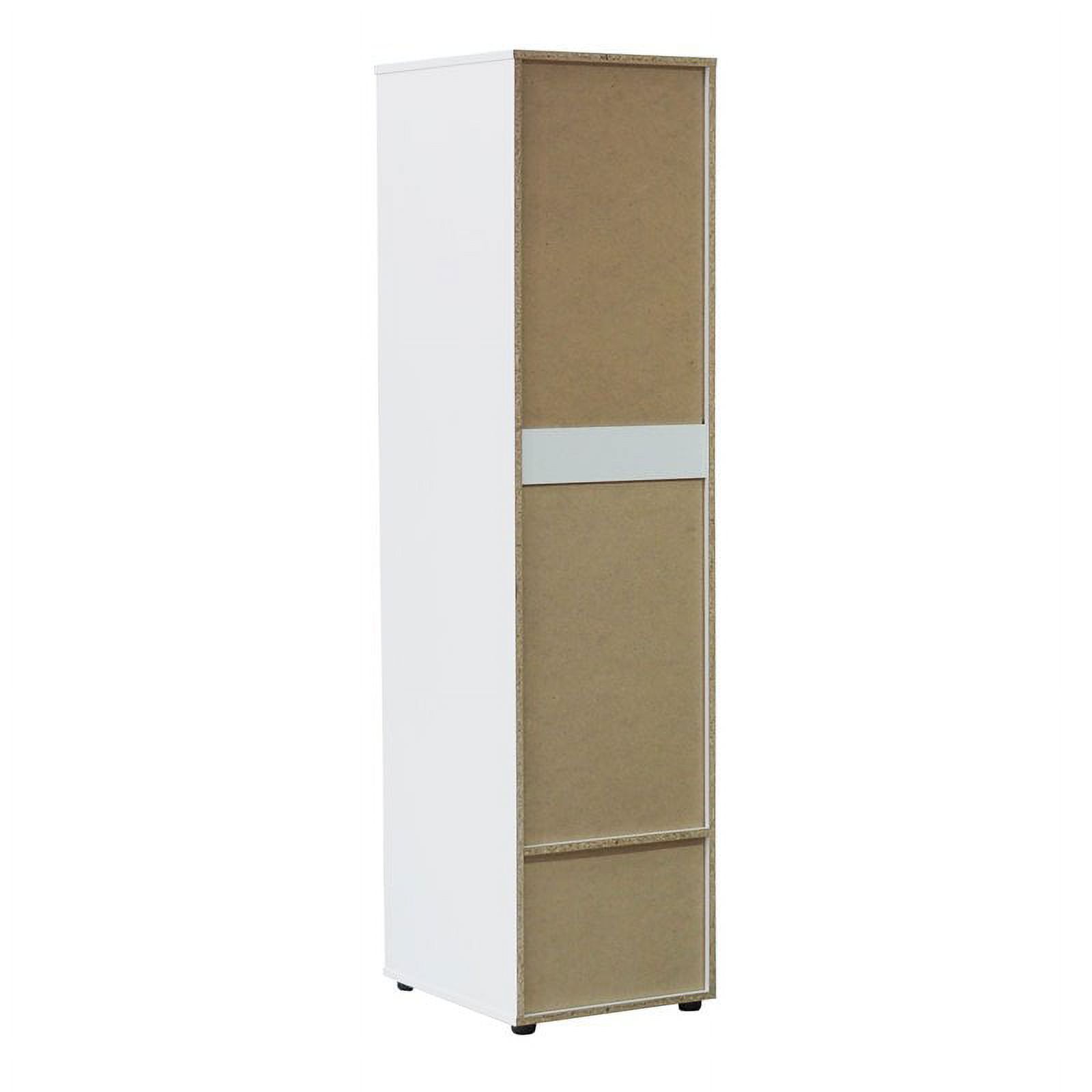 Pilaster Designs Tavish Wood Adjustable Shelf Wardrobe Armoire Closet in White