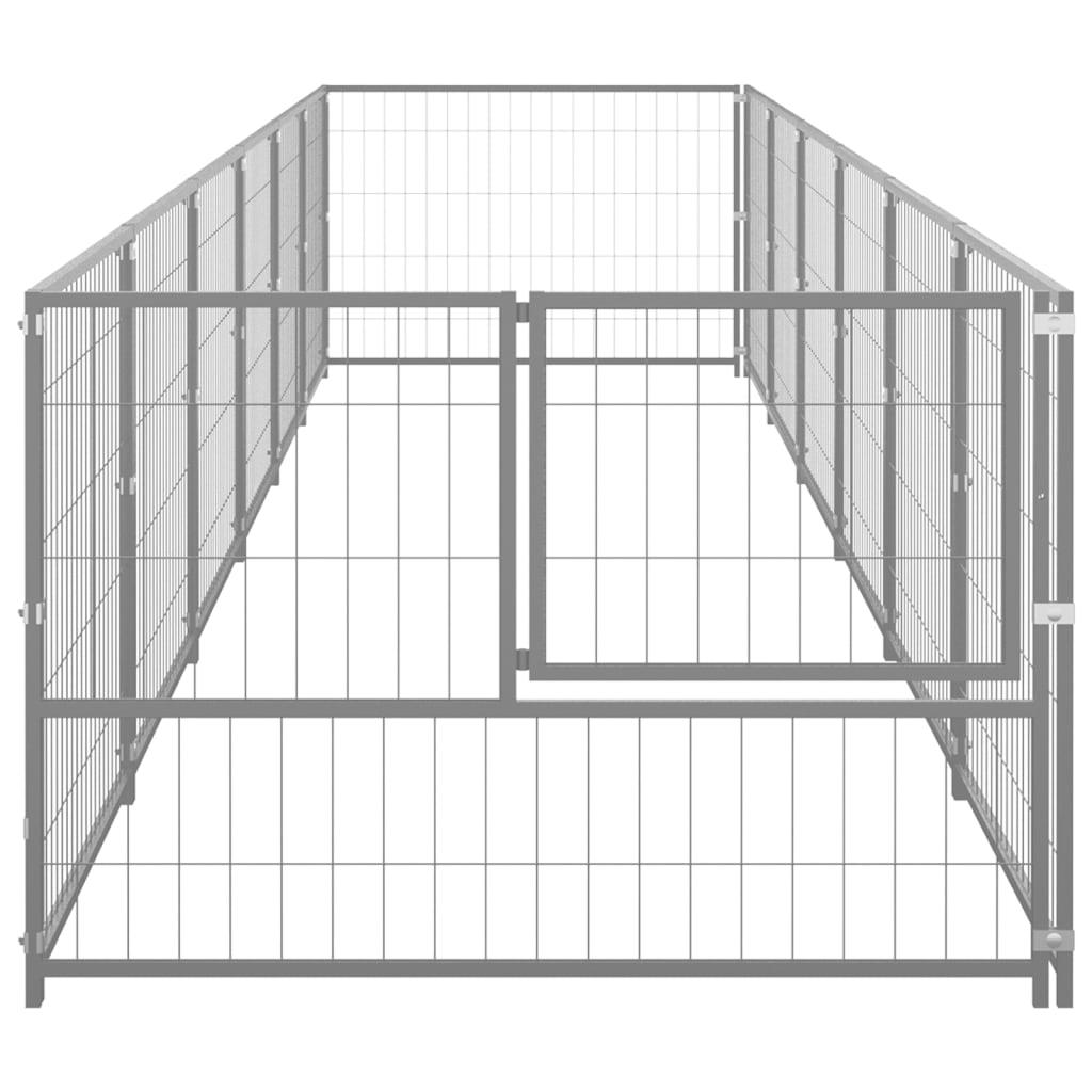 vidaXL Dog Kennel Silver 64.6 ft² Steel