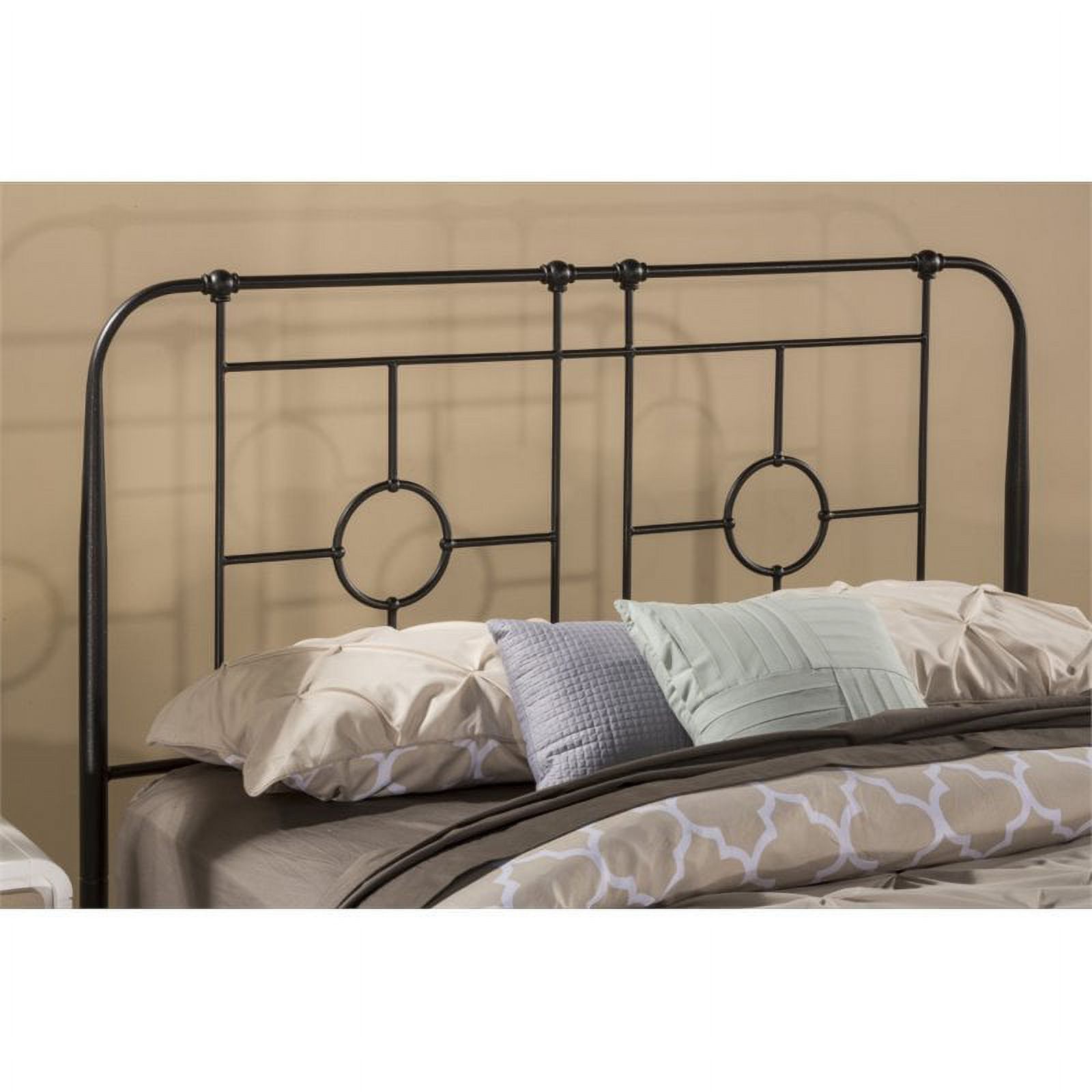 Hawthorne Collections Metal King Duo Headboard in Black Sparkle