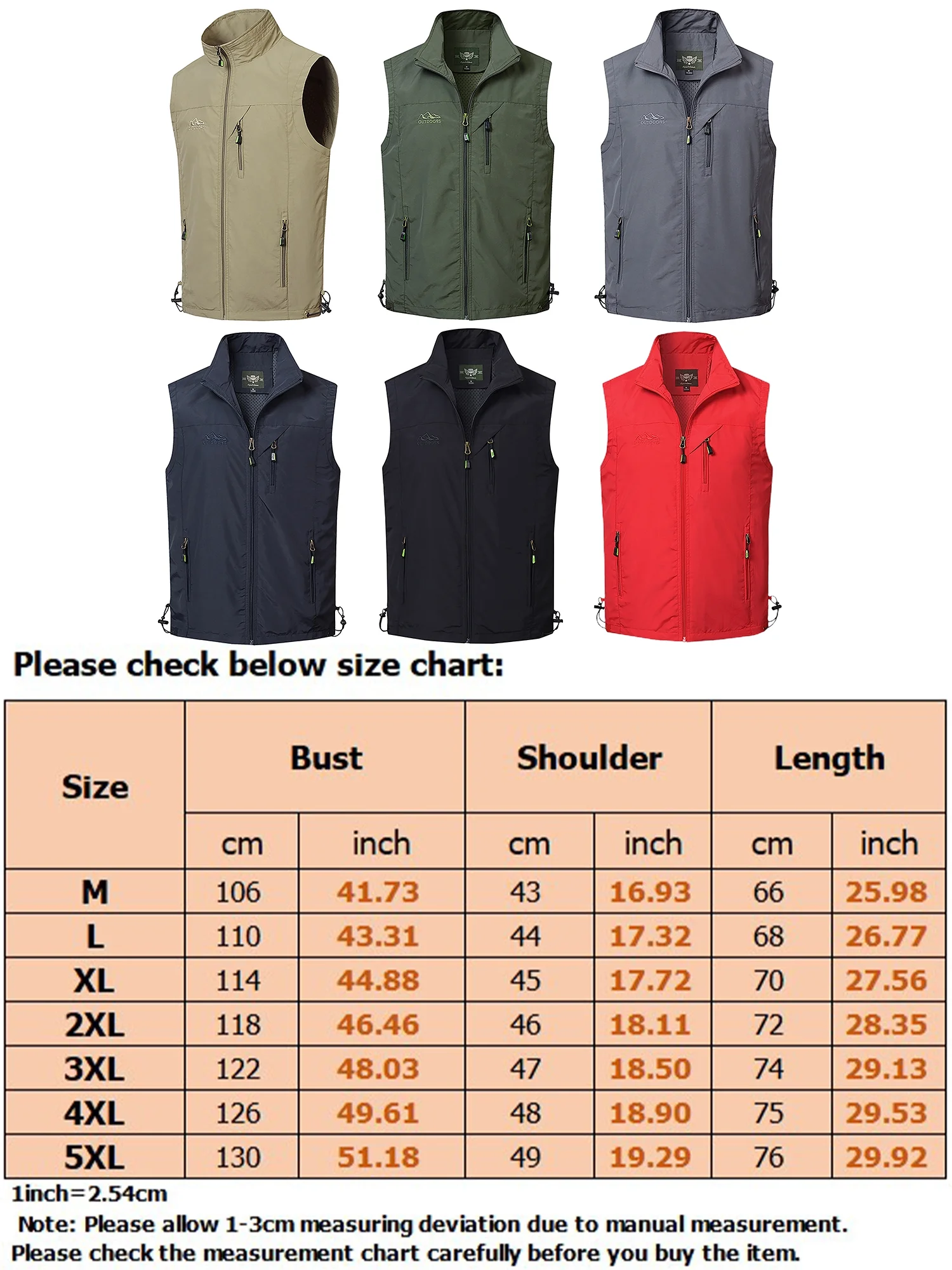 Niuer Men Casual Solid Color Jacket Vest Mens Regular Fit Waistcoat Windbreaker Winter Full Zip Fashion Outwear Grey M