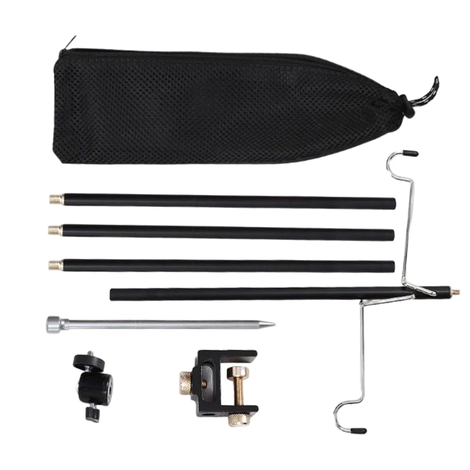 Outdoor Camping Light Stand Hook Lamp Holder Aluminum Alloy Foldable Camping Light Pole Lightweight Triangular Shelf Style B