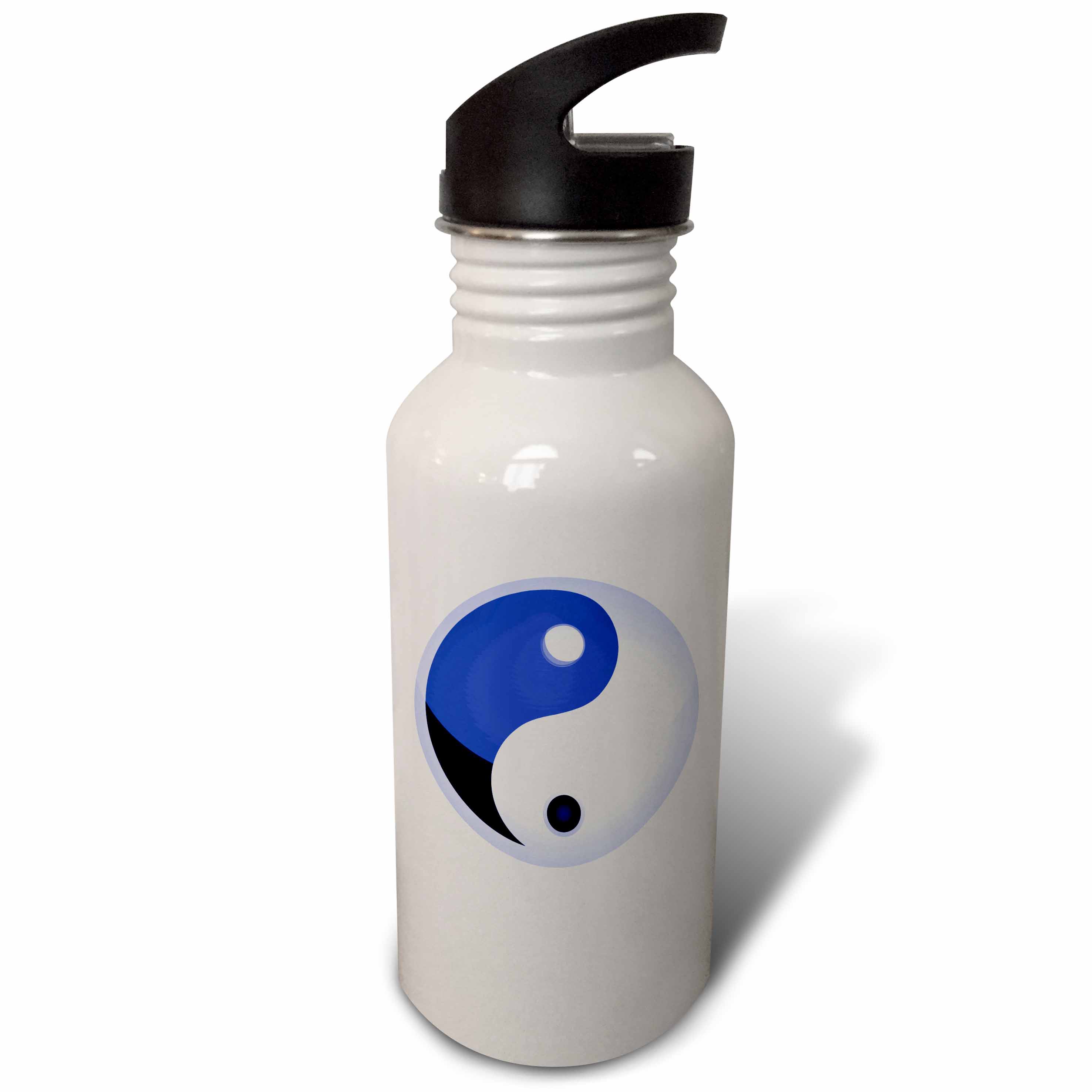 Dark and Light Blue Yin and Yang Sign 21 oz Sports Water Bottle wb-101240-1