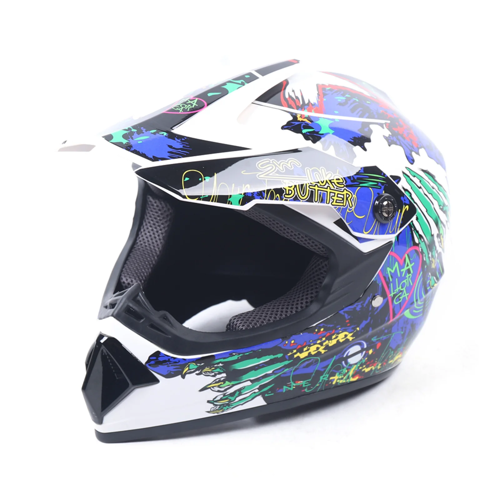 Oukaning Motocross Helmet Gear, Unisex Youth & Kids Offroad Street Dirt Bike ATV Motorcycle Helmet with Goggles & Gloves