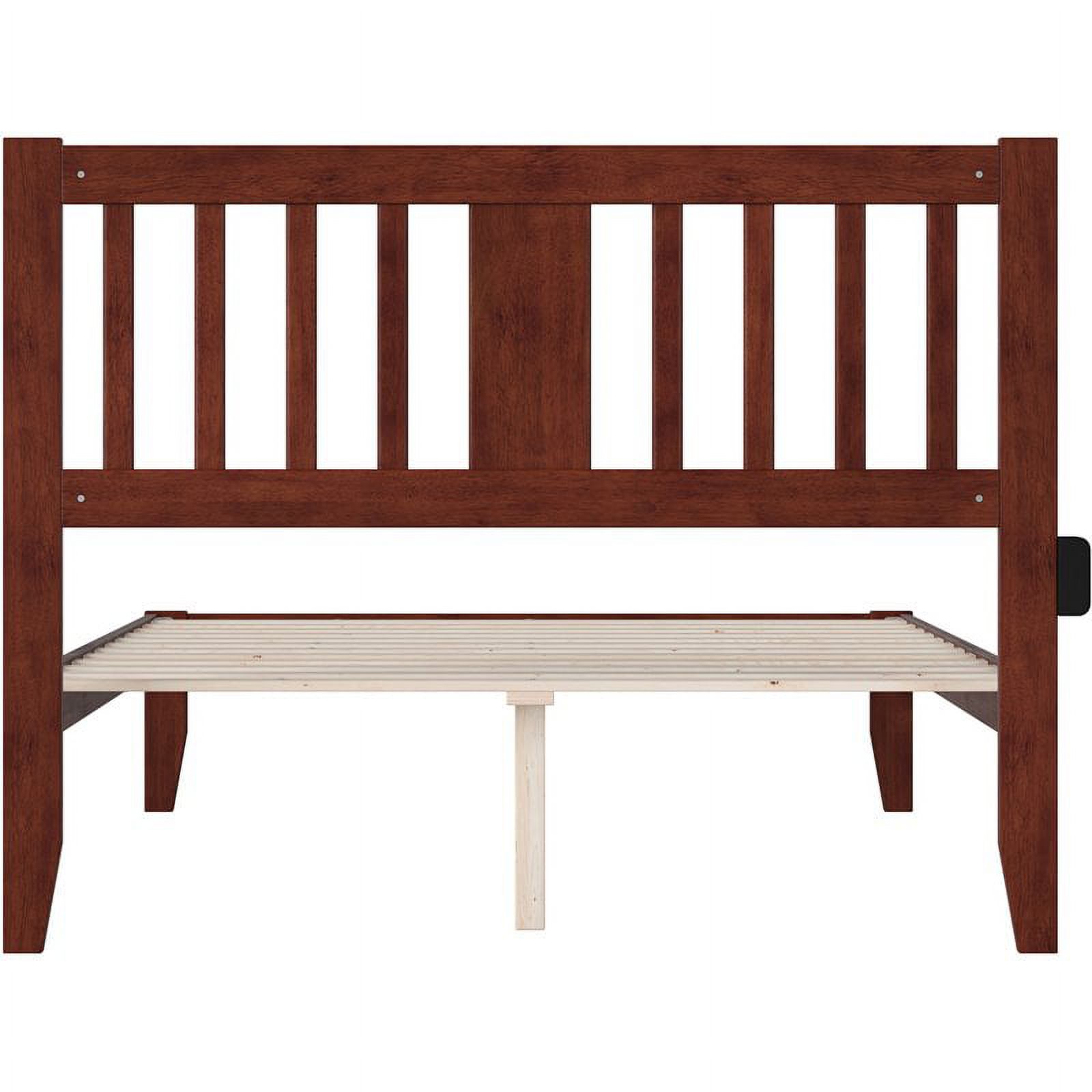 Bowery Hill Traditional Wood Full Spindle Bed with USB Turbo Charger in Walnut