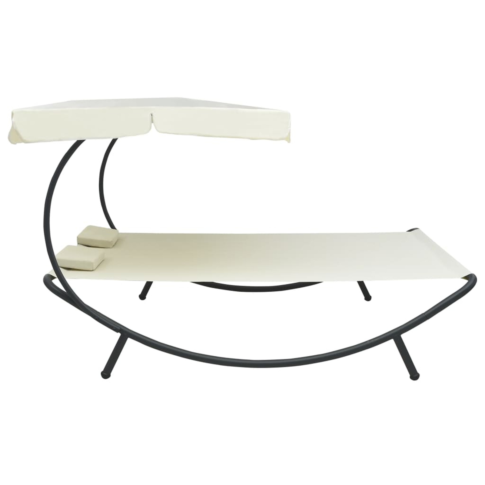 walmeck Patio Bed with Canopy and Pillows White