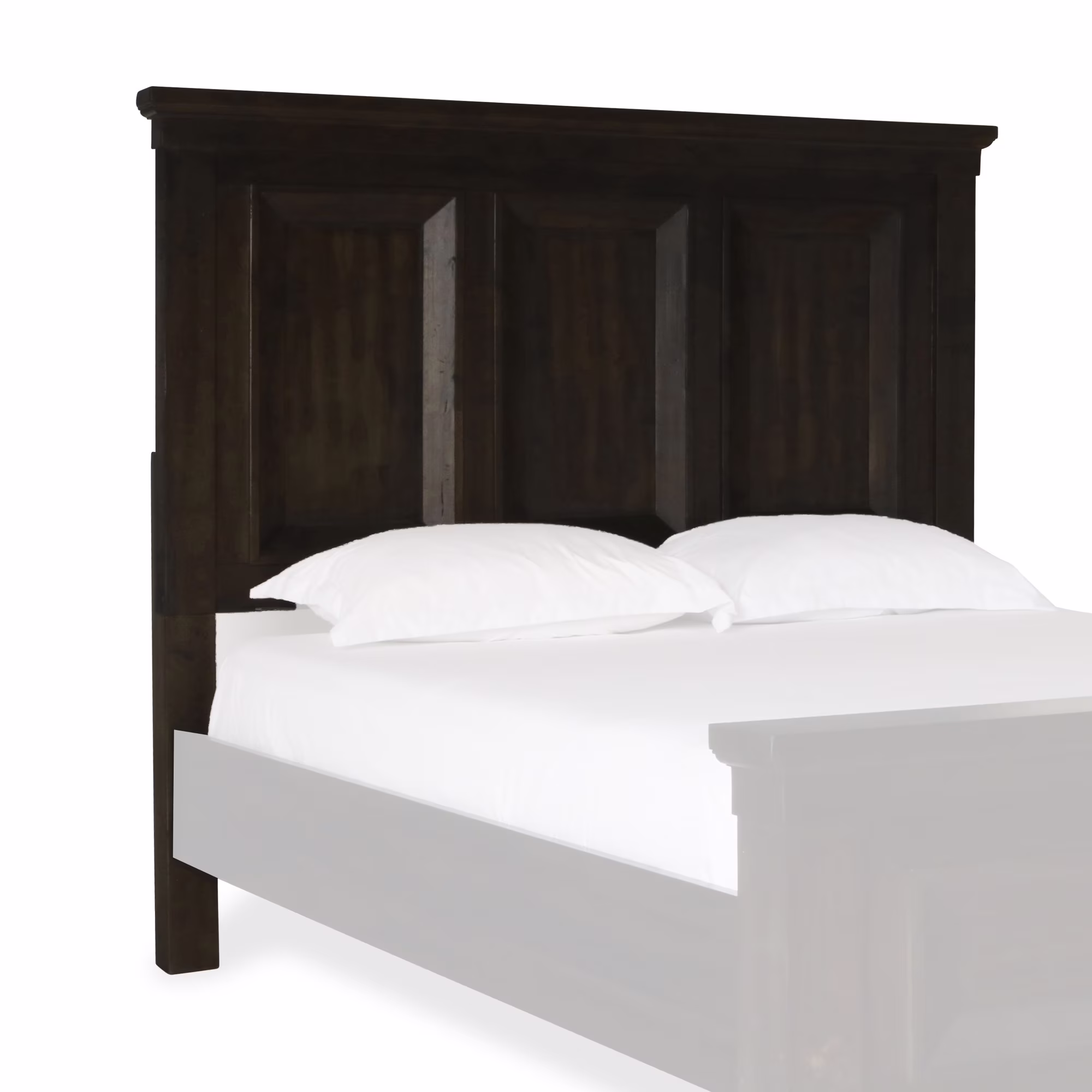 Transitional Wooden Queen Headboard with Rectangular Panel Design, Brown