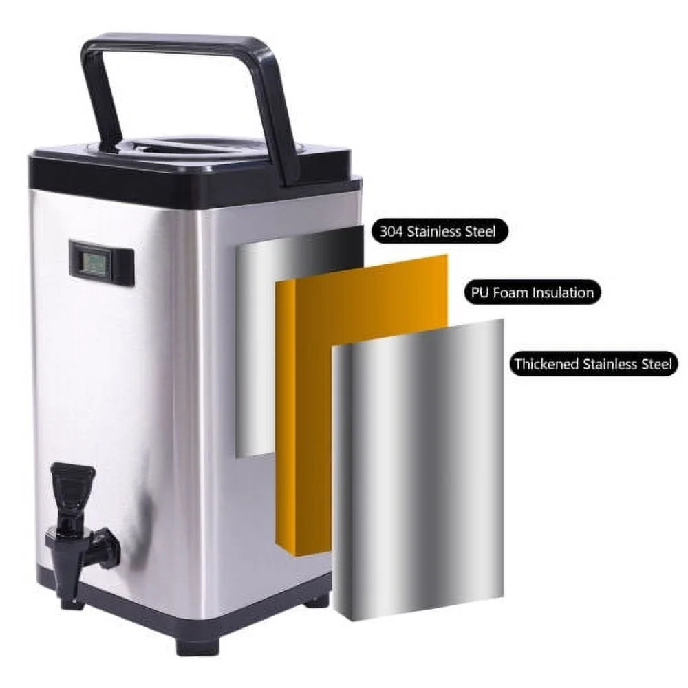 12L Insulated Beverage Dispenser Hot & Cold Tea Water Dispenser Stainless Steel