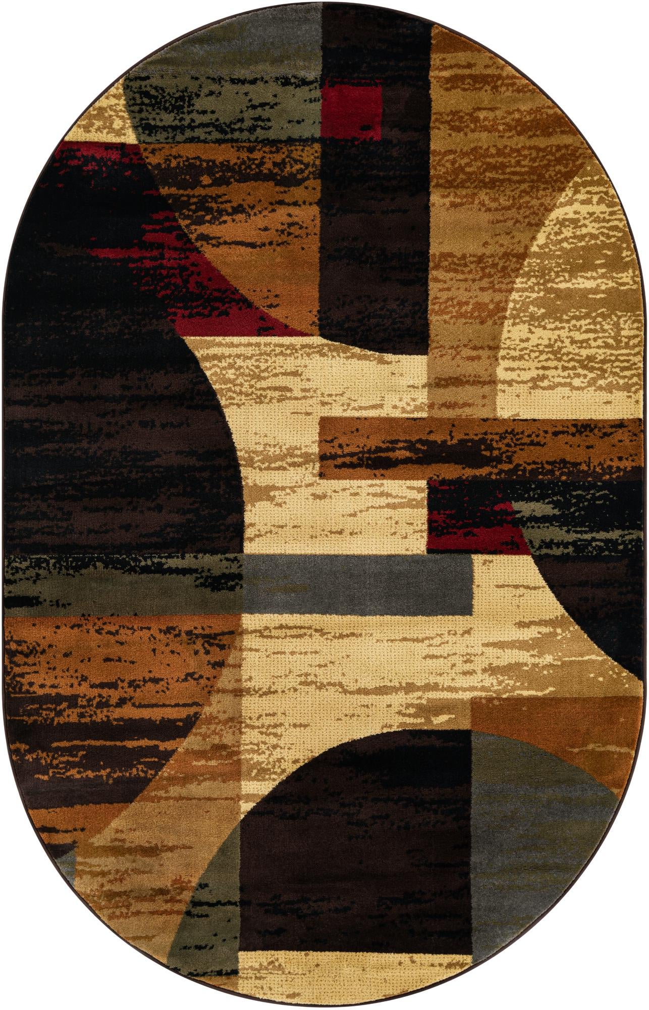 Unique Loom Stormio Cafe Rug ,Oval,5' 3