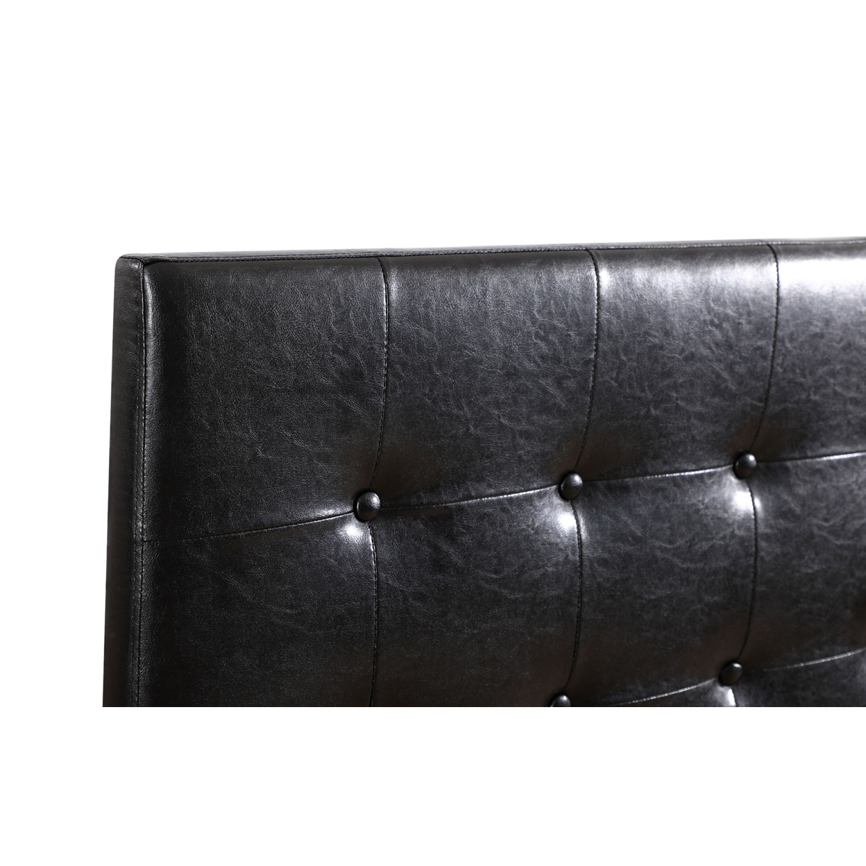 Home Bedroom Furniture Super Nova Black Twin Upholstered Tufted Panel Headboard