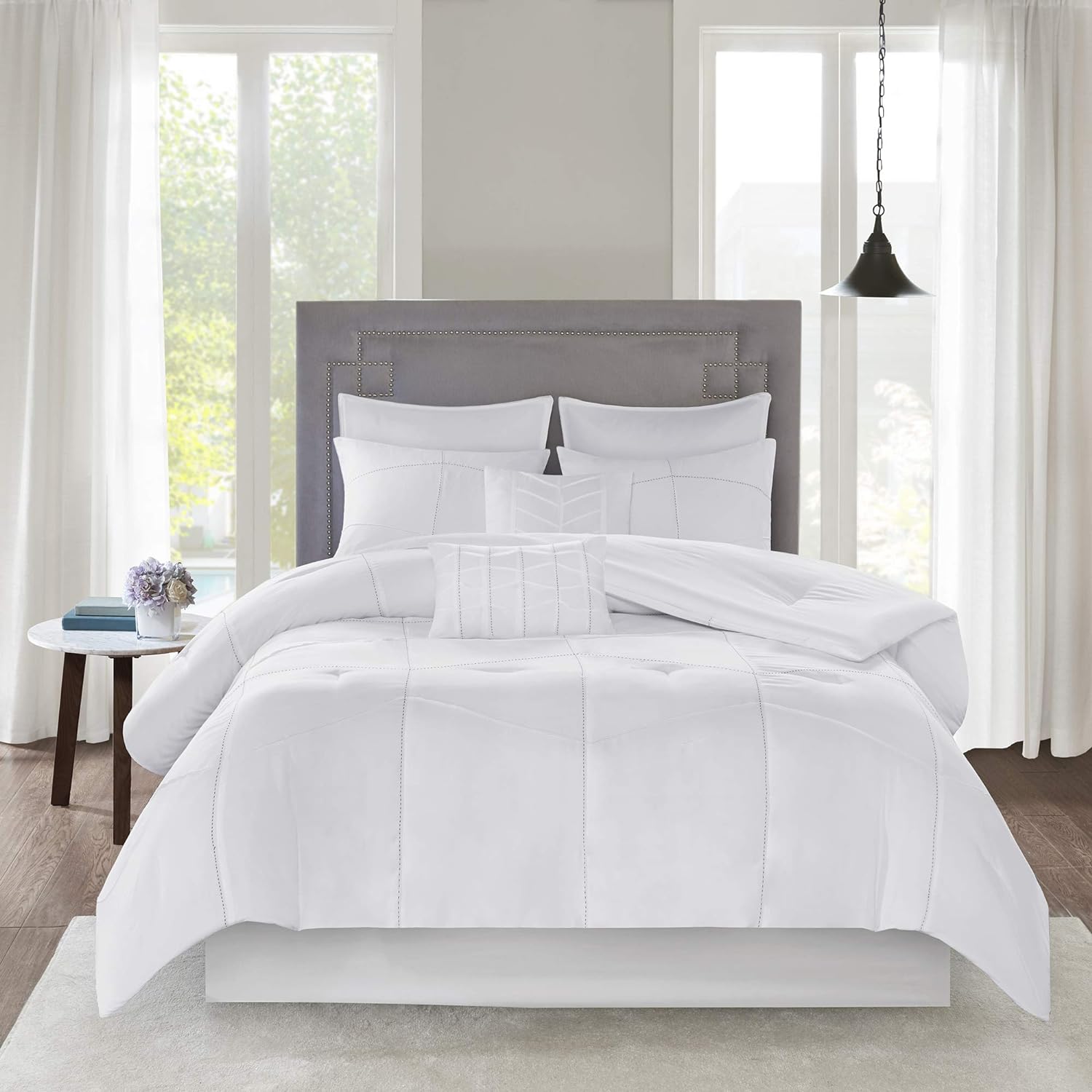 Codee 8 Piece Comforter Set White Queen (5DS10-0001)