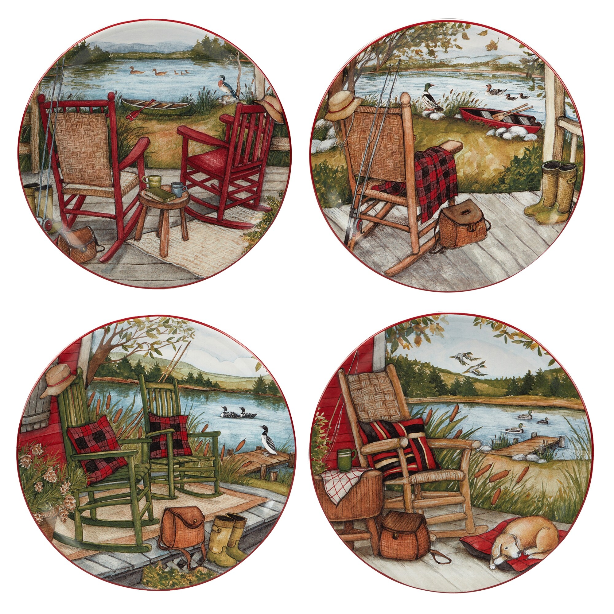 Certified International  Lake Retreat 9-inch Salad/Dessert Plates, Set of 4