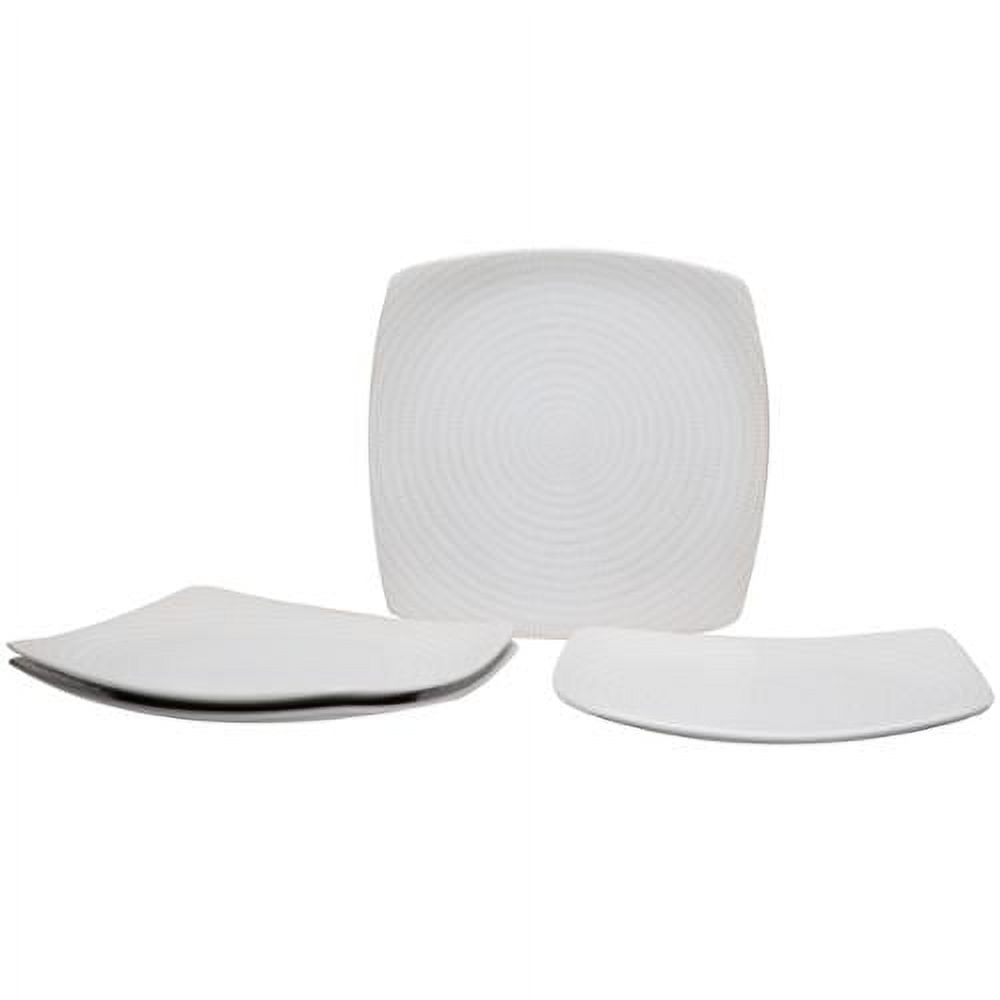 Red Vanilla White Rice Square Dinner Plate 10