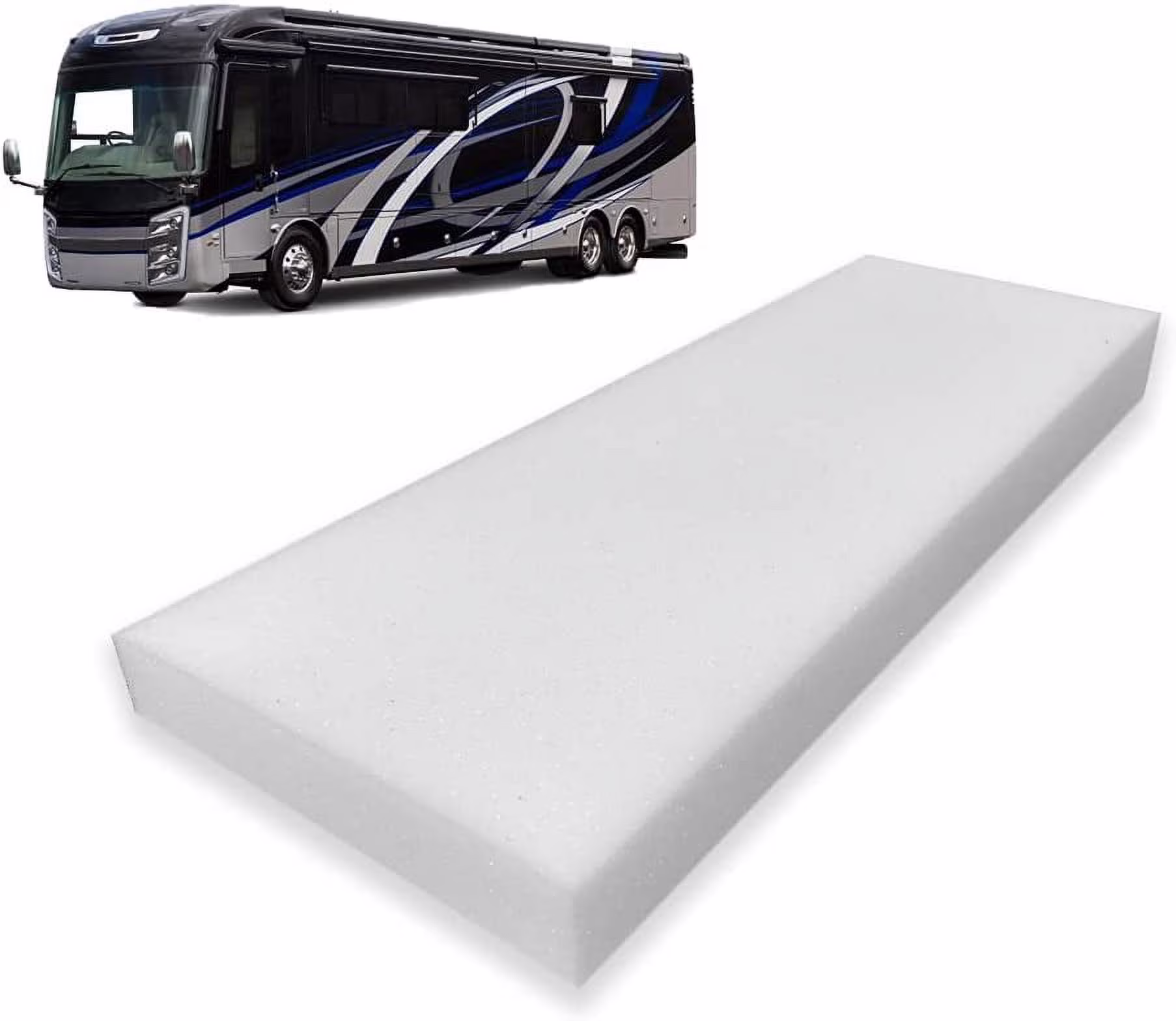 X 4 X 80” Camper/RV Travel High-Density Bunk Mattress Foam Topper, Made In USA, Comfortable, Travel Trailer, Certified, Cover Not Included
