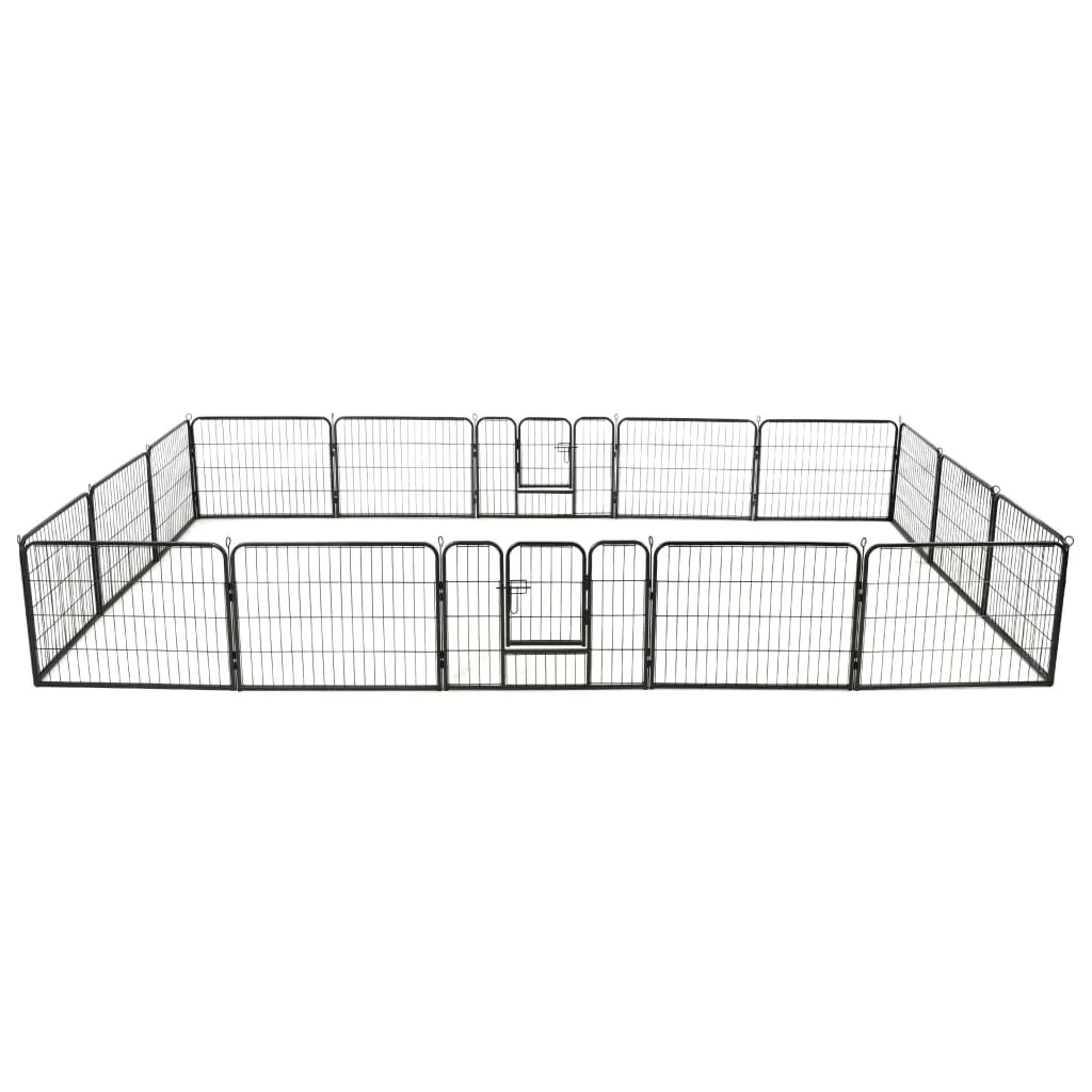 vidaXL Dog Playpen 16 Panels Steel 31.5