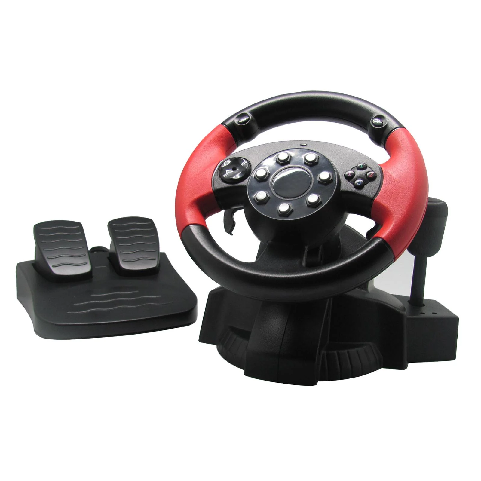 Wheel, Vibration 200 Degree Universal Usb Truck Race Steering Wheel with Pedals Set, 3, ()
