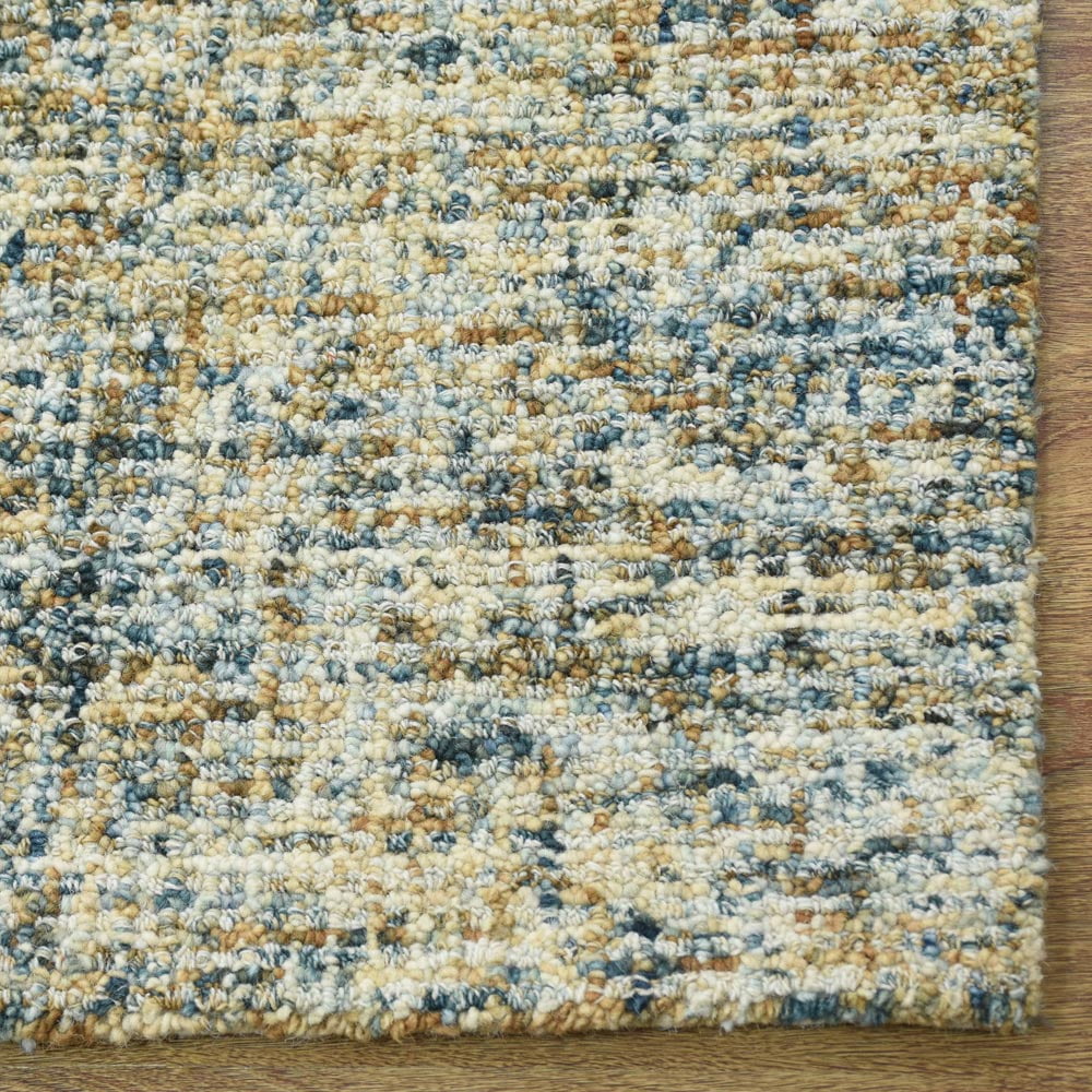 Rugsotic Carpets Hand Tufted Wool 9'x12' Area Rug Solid Blue Beige KWC111