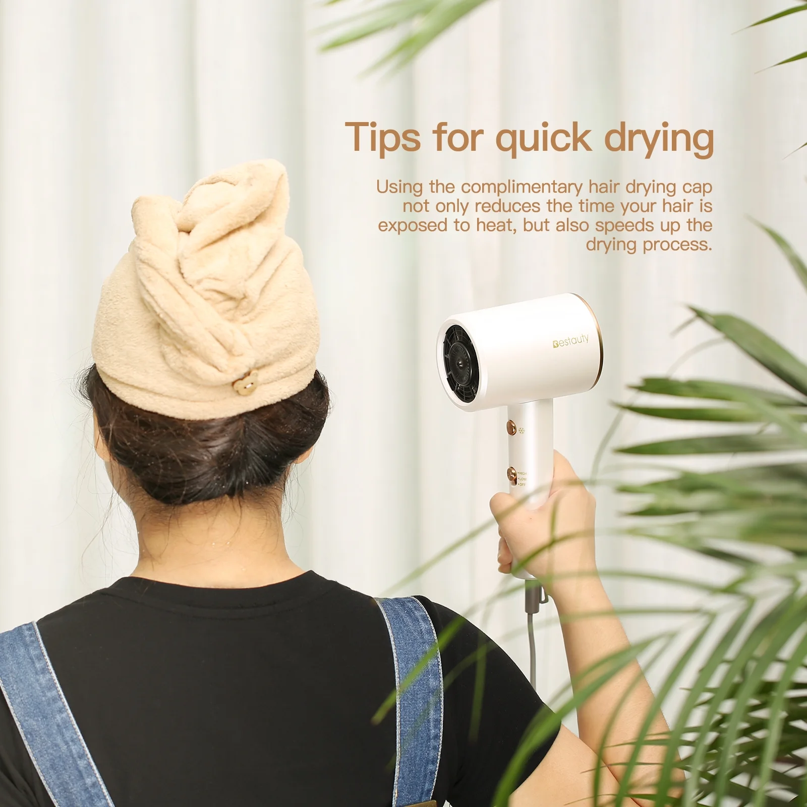 Hair Dryer Large Wind Quickly Drying Hydrate Hair with 2 Styling Wind Nozzles Household Hotel Hair Salon Hair Dryer