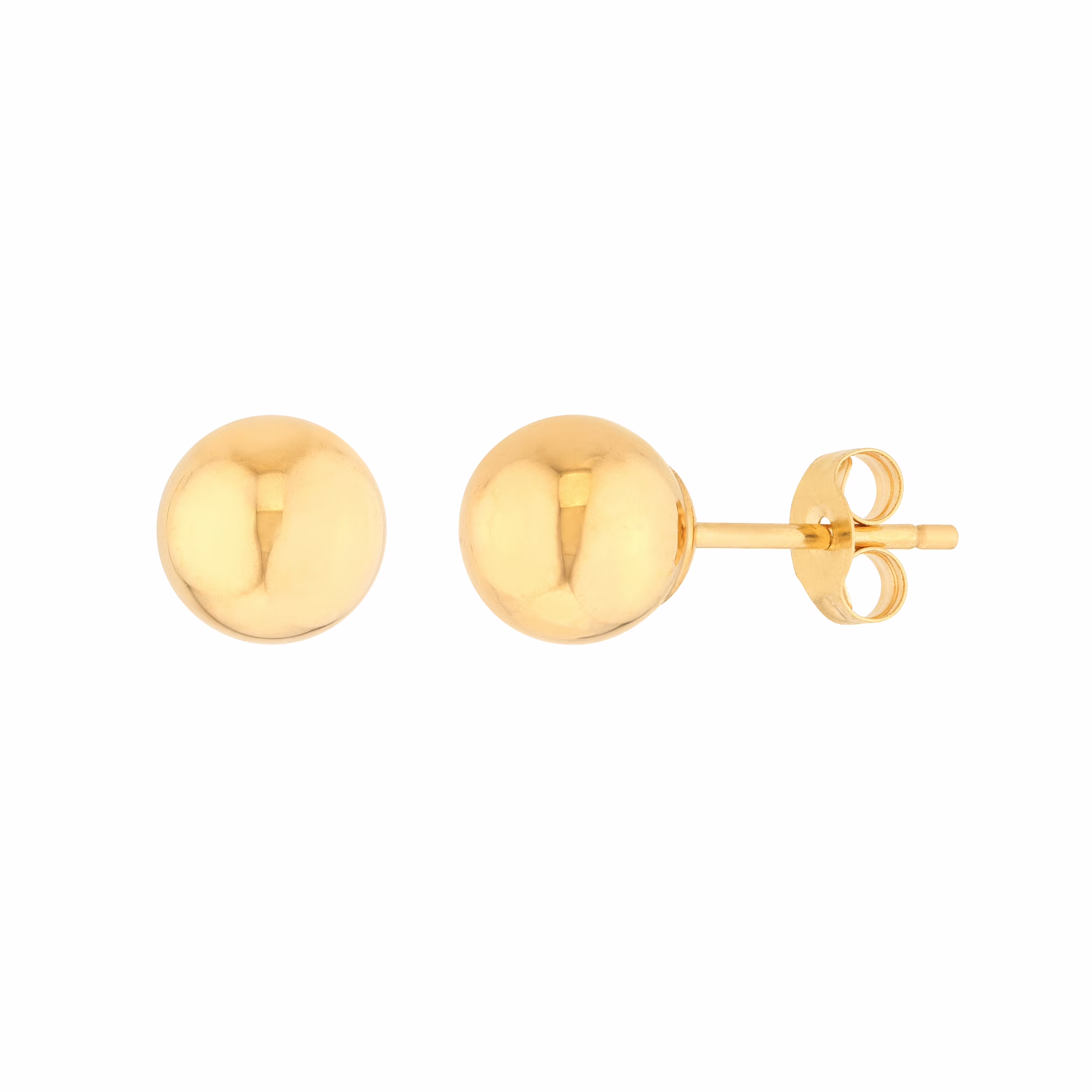 14K Yellow Gold 6mm Polished Ball Stud Earrings - Women