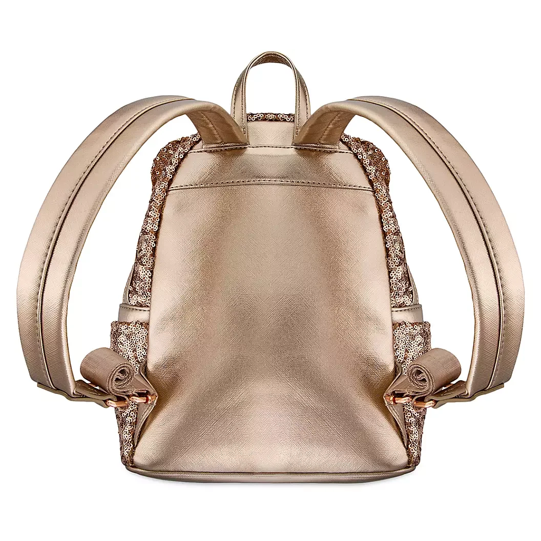 Loungefly Disney Parks Minnie Mouse Sequined Mini Backpack – Rose Gold