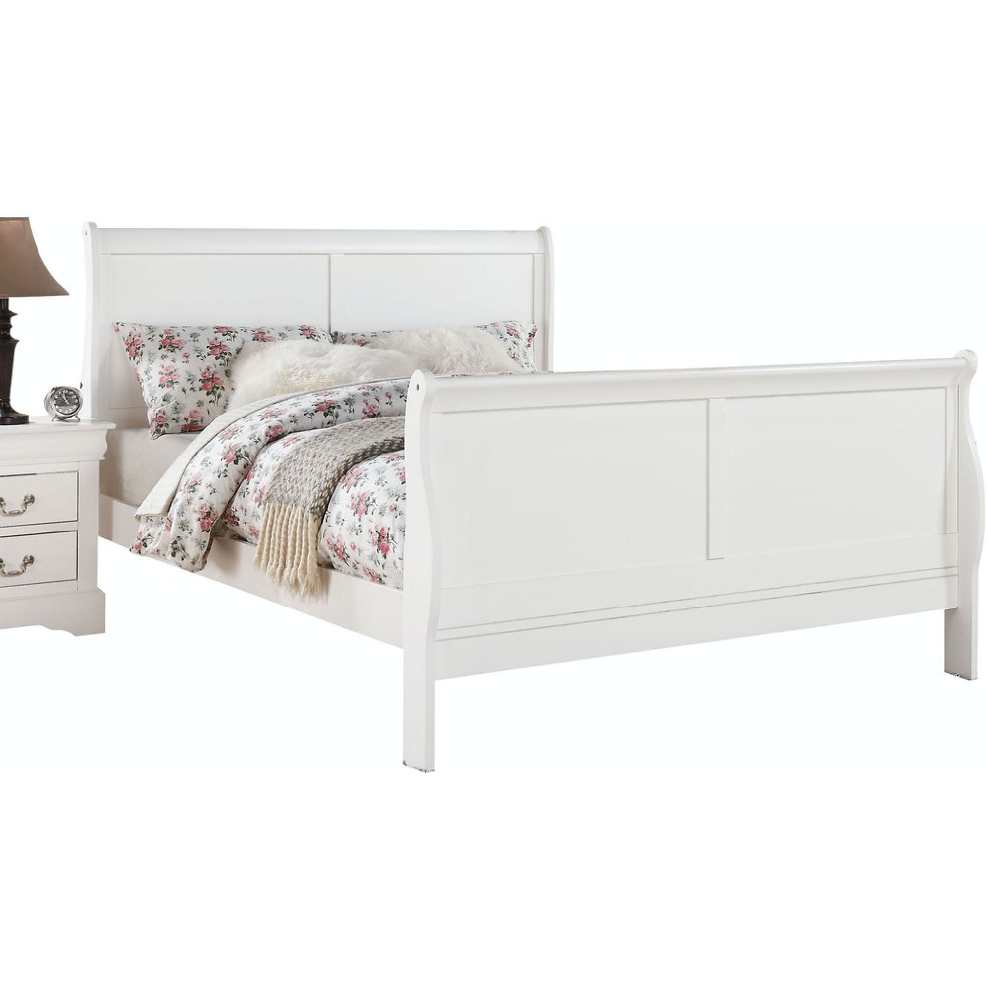 Miekor Furniture Louis Philippe III Queen Bed in White